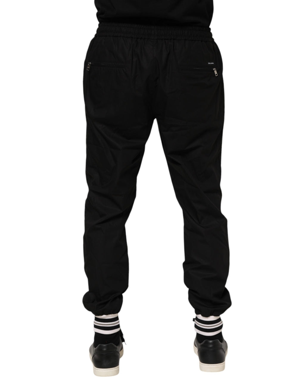 Dolce &amp; Gabbana Schwarze Jogginghose aus Baumwolle mit Logoband für Herren
