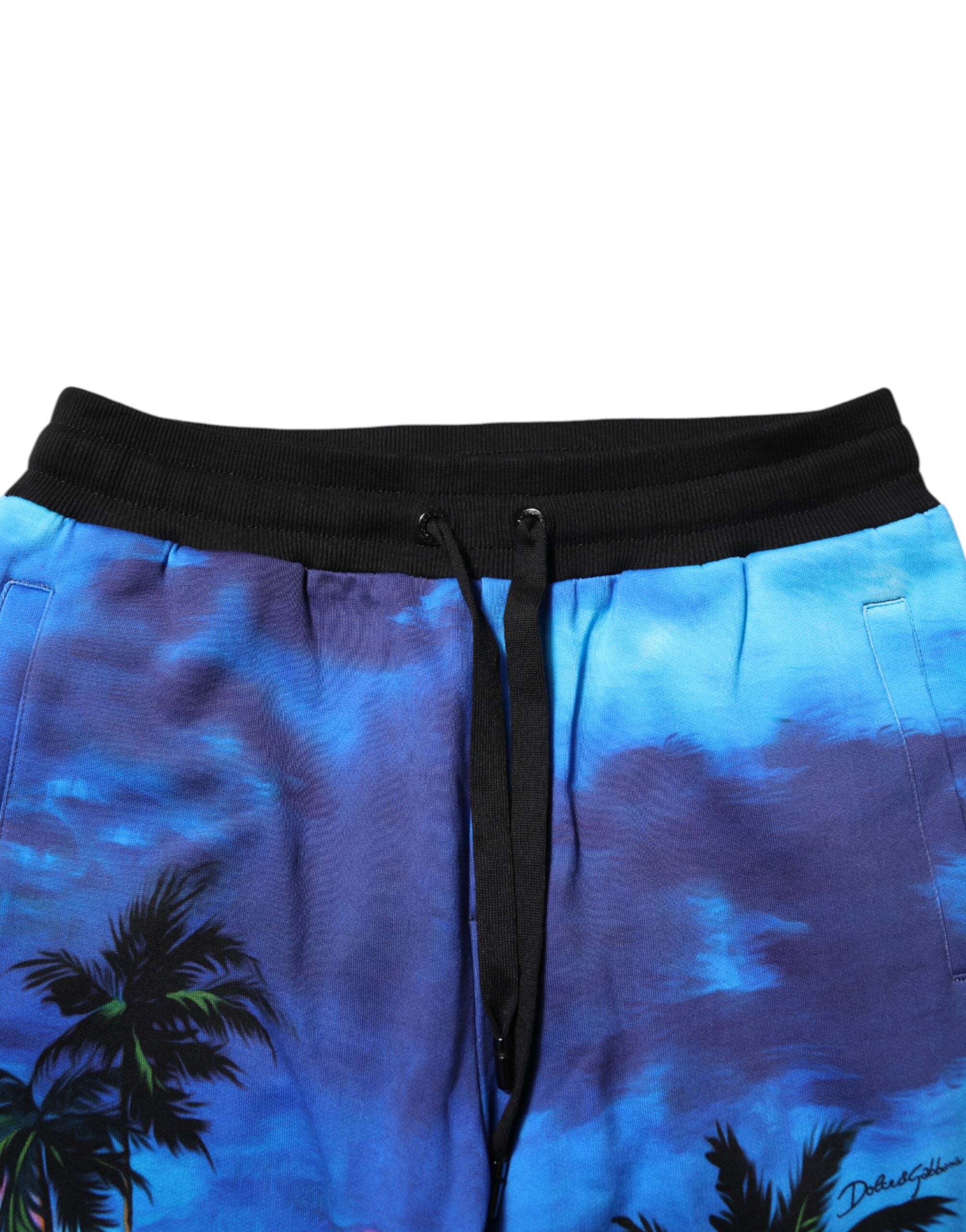 Dolce &amp; Gabbana – Jogginghose mit Hawaii-Print in Blau
