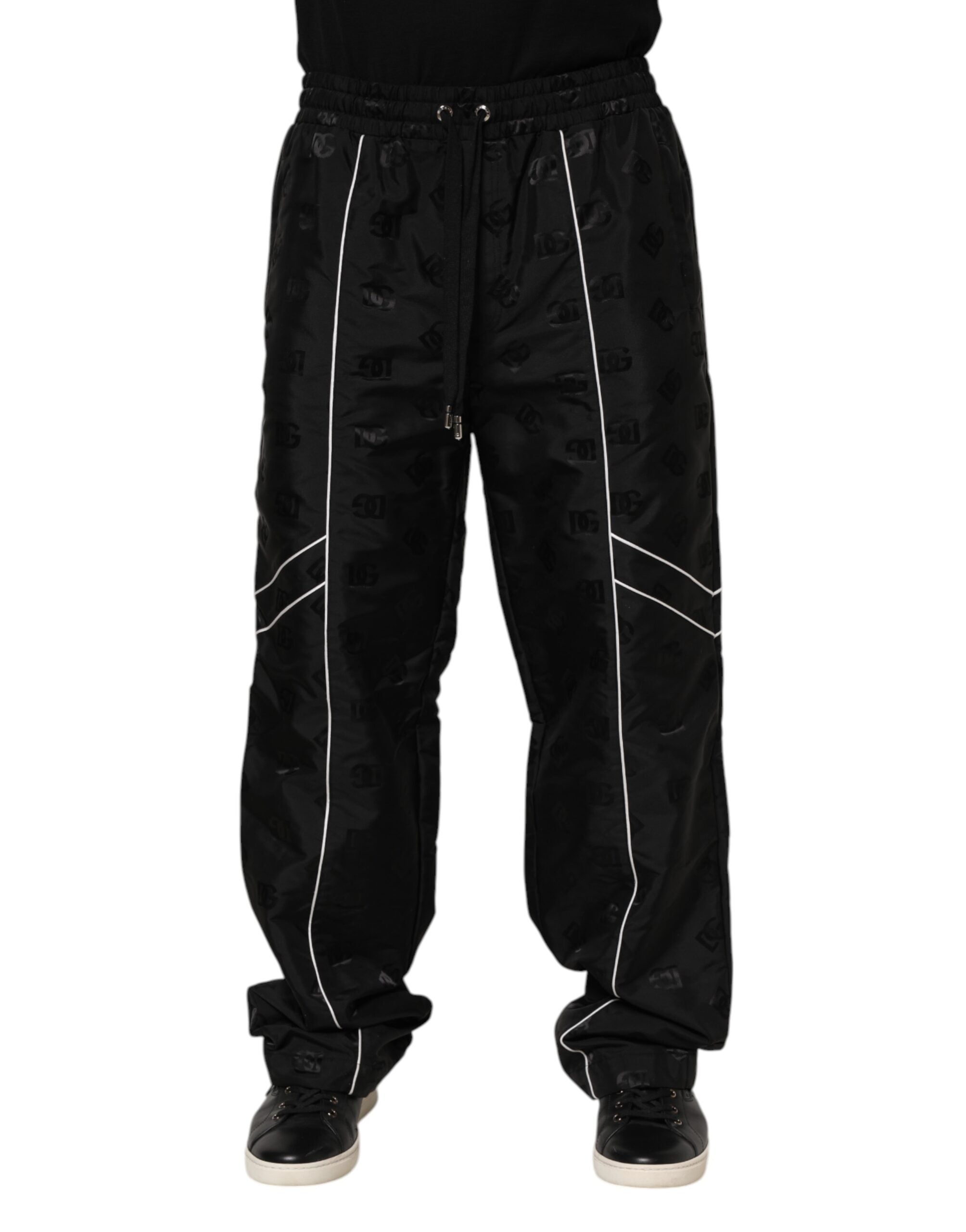 Dolce &amp; Gabbana – Schwarze Jogginghose aus Baumwolle mit geradem Bein