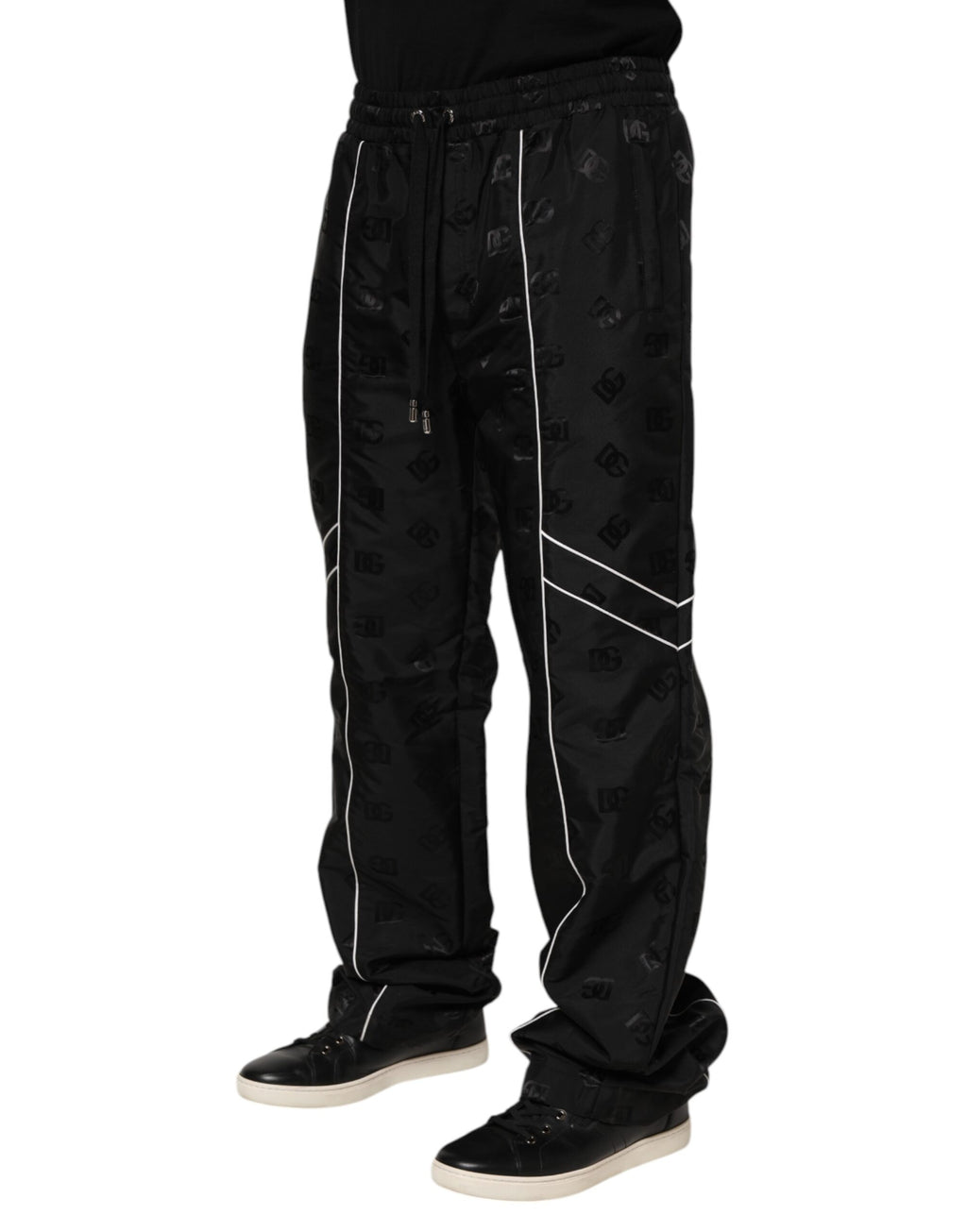 Dolce &amp; Gabbana – Schwarze Jogginghose aus Baumwolle mit geradem Bein
