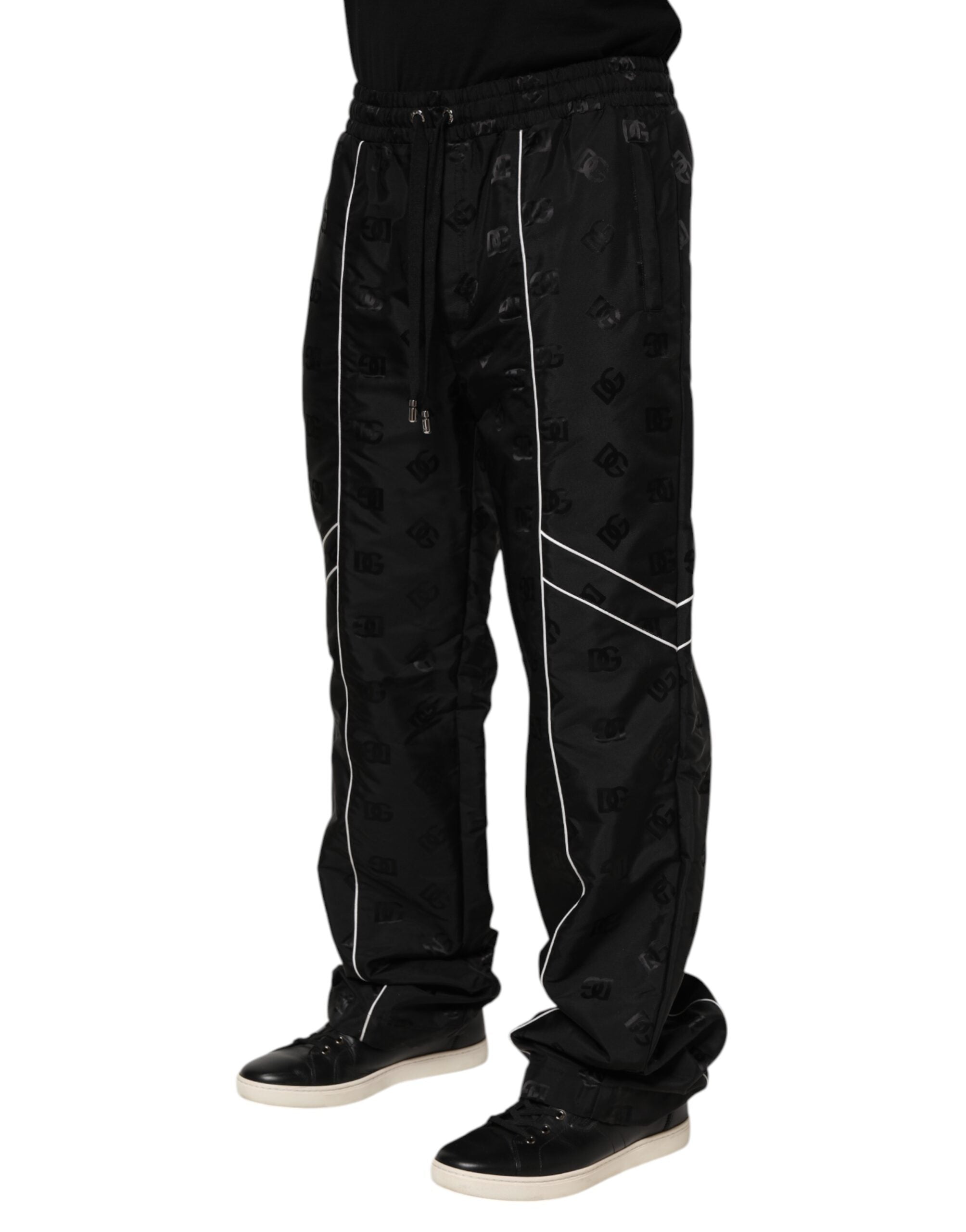 Dolce &amp; Gabbana – Schwarze Jogginghose aus Baumwolle mit geradem Bein