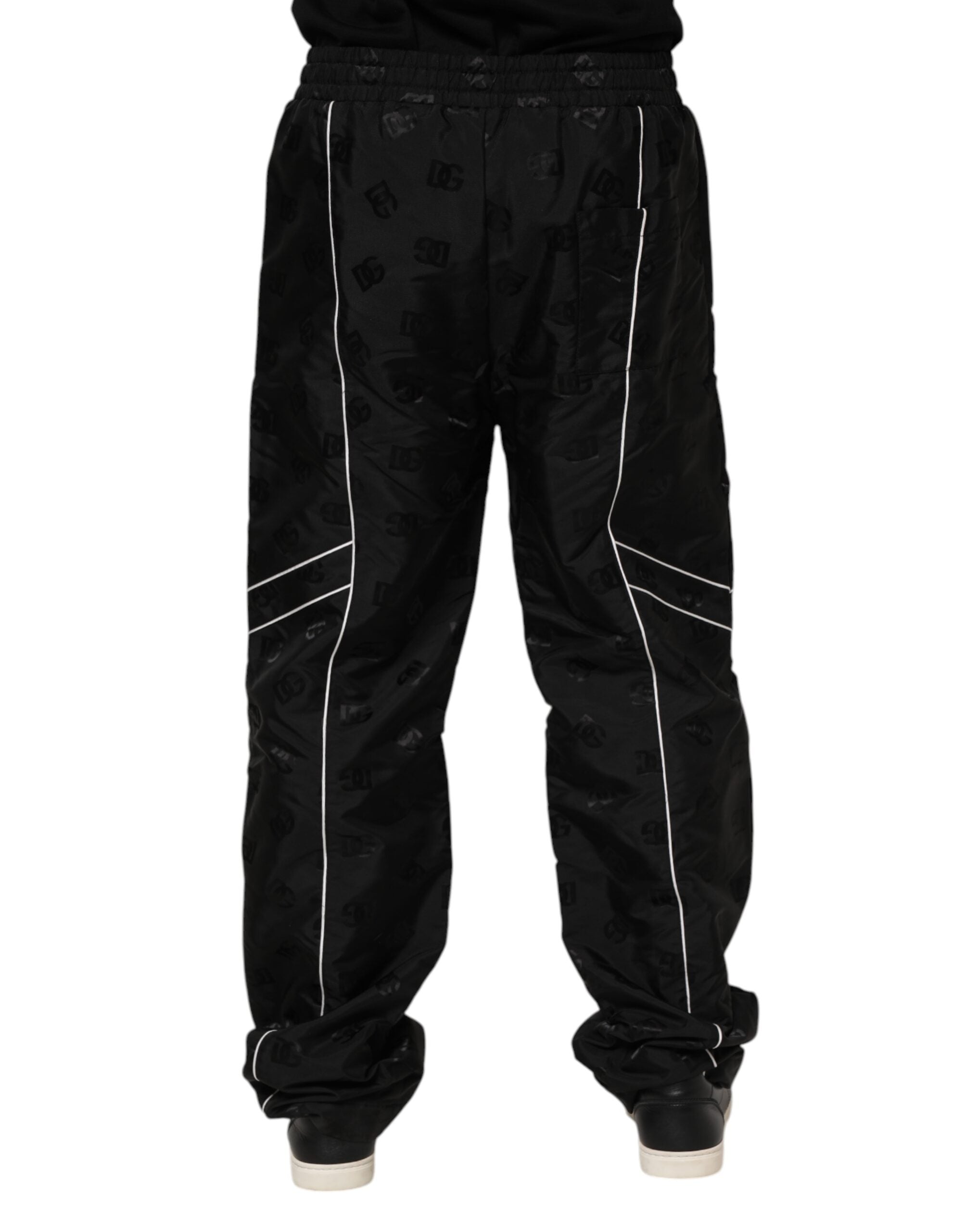 Dolce &amp; Gabbana – Schwarze Jogginghose aus Baumwolle mit geradem Bein