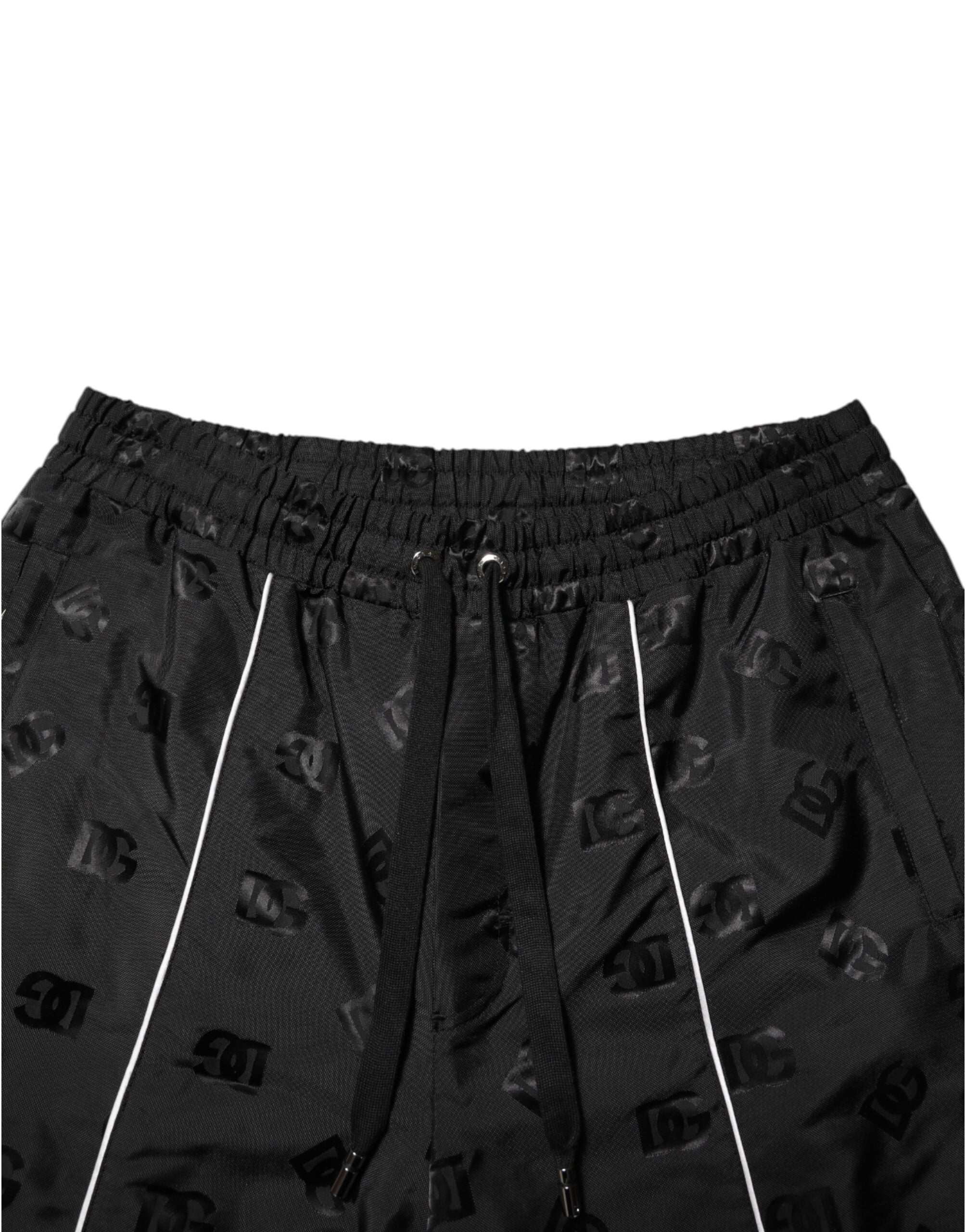 Dolce &amp; Gabbana – Schwarze Jogginghose aus Baumwolle mit geradem Bein