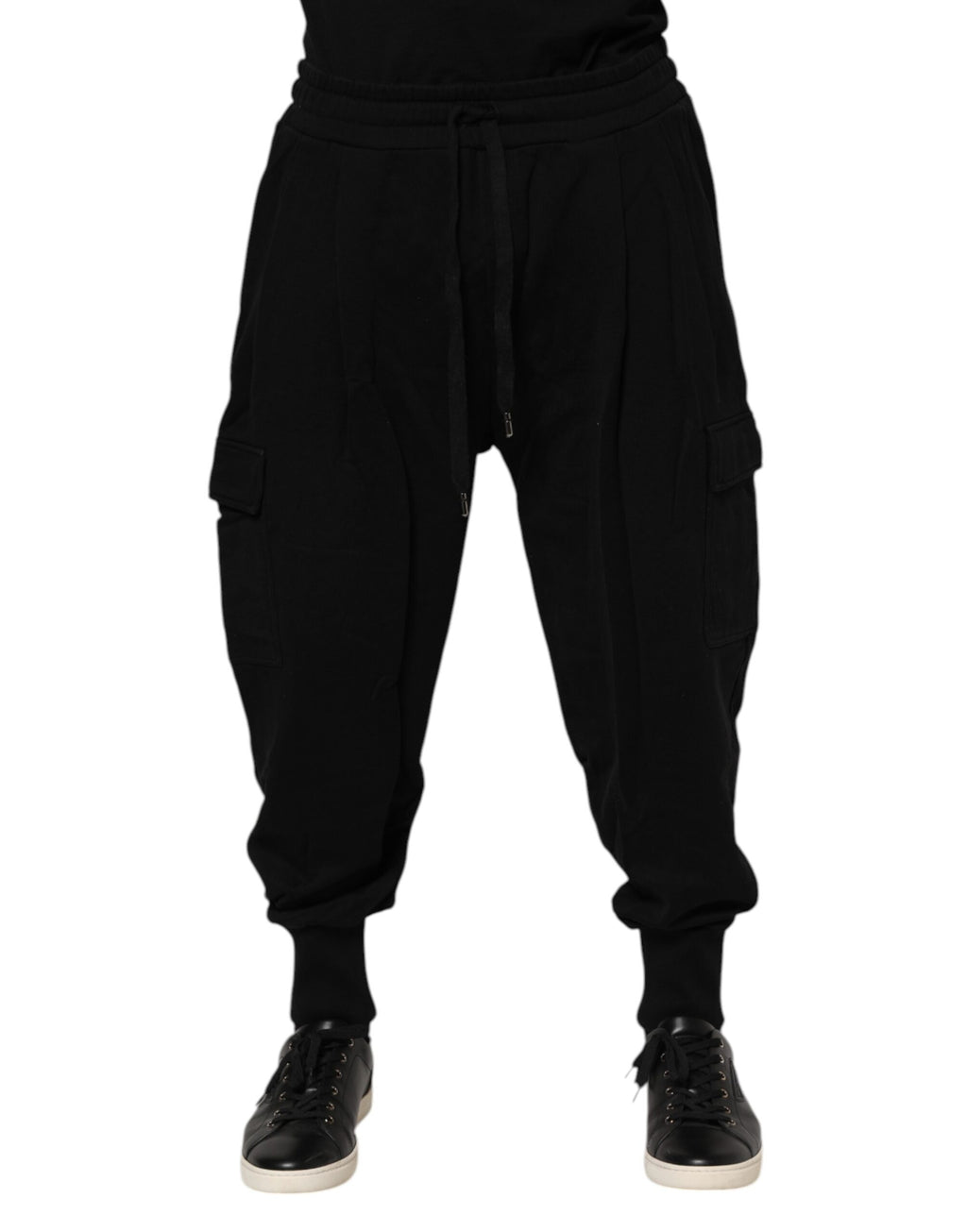 Dolce &amp; Gabbana – Schwarze Jogginghose aus Baumwolle mit Logo