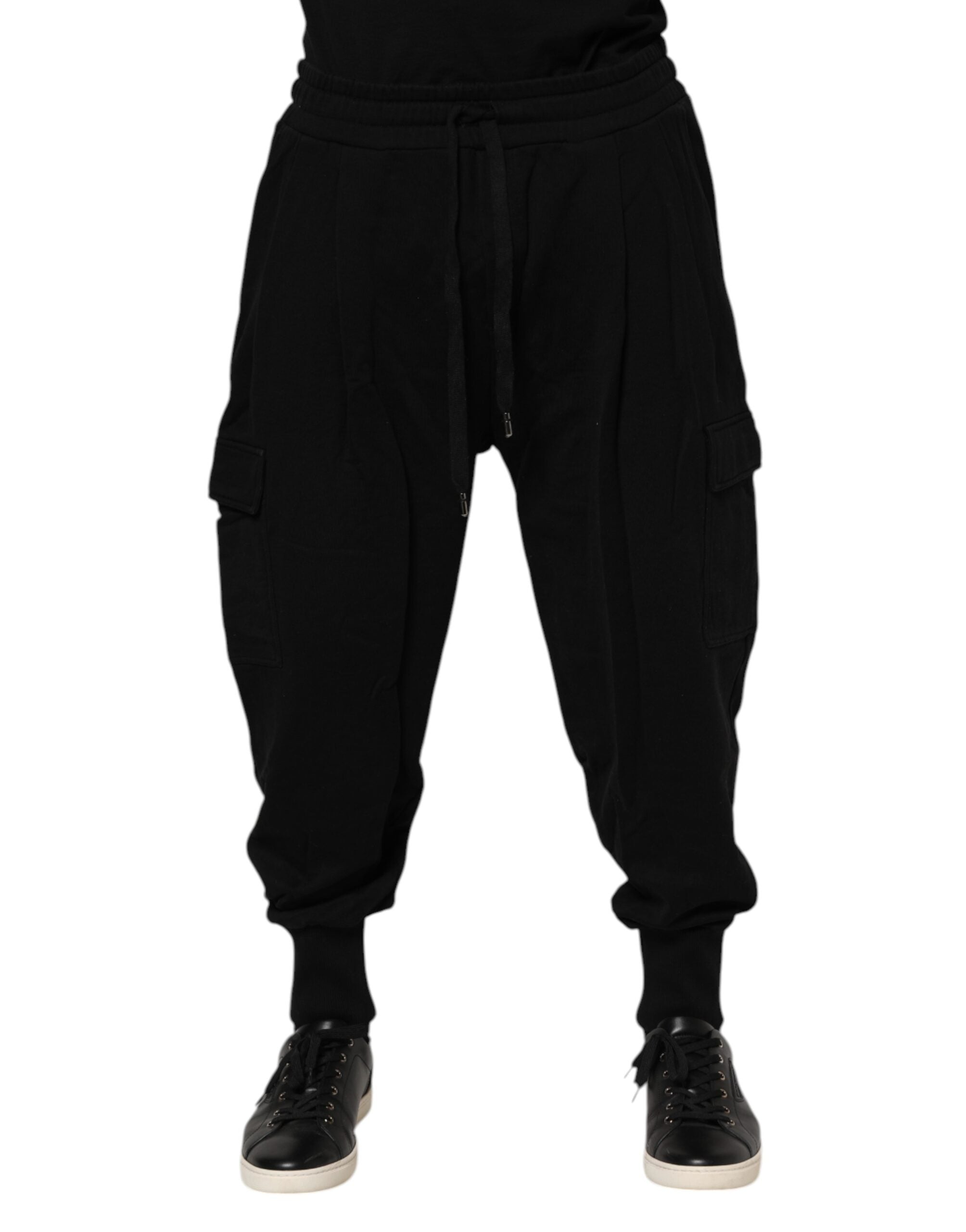 Dolce &amp; Gabbana – Schwarze Jogginghose aus Baumwolle mit Logo