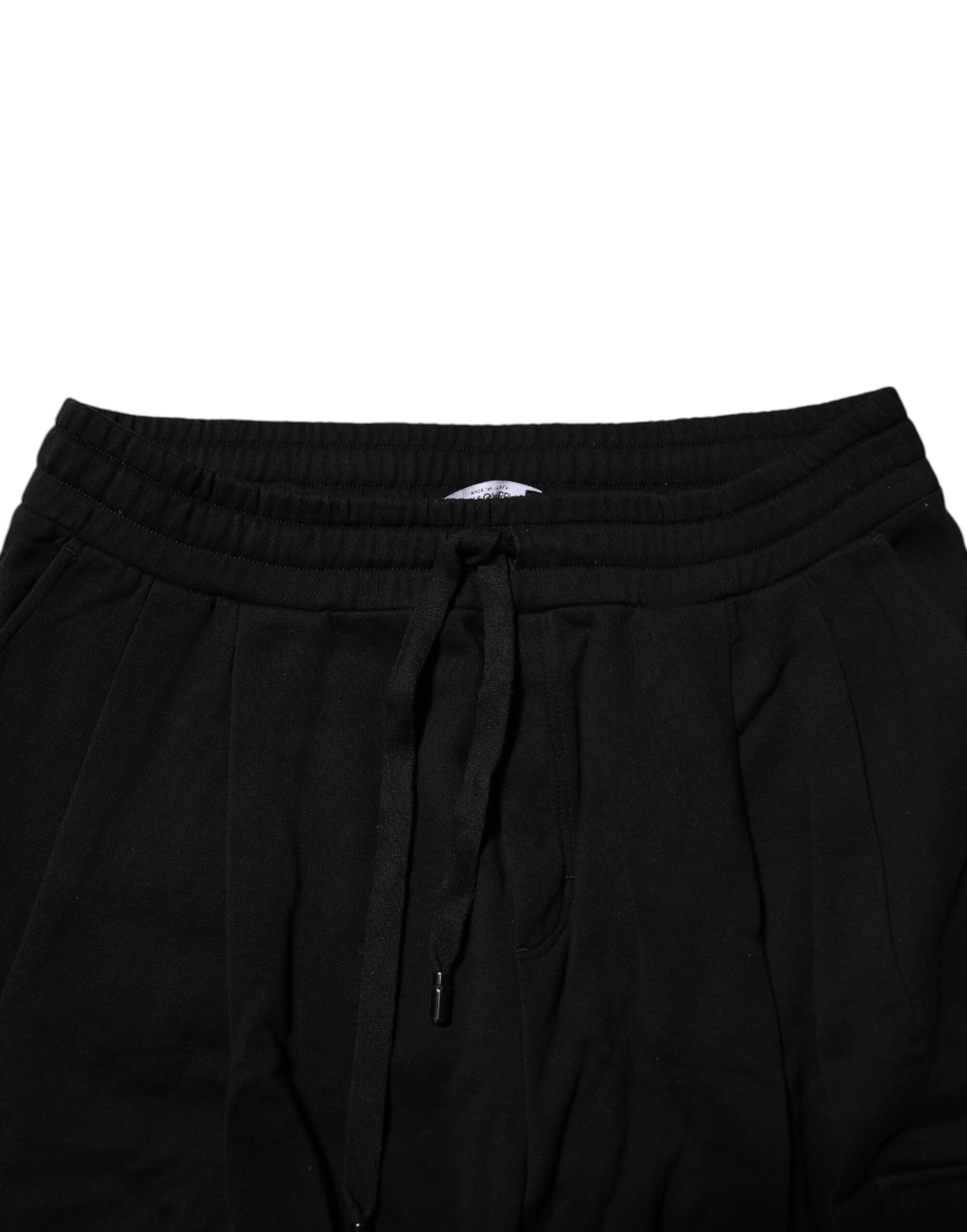 Dolce &amp; Gabbana – Schwarze Jogginghose aus Baumwolle mit Logo
