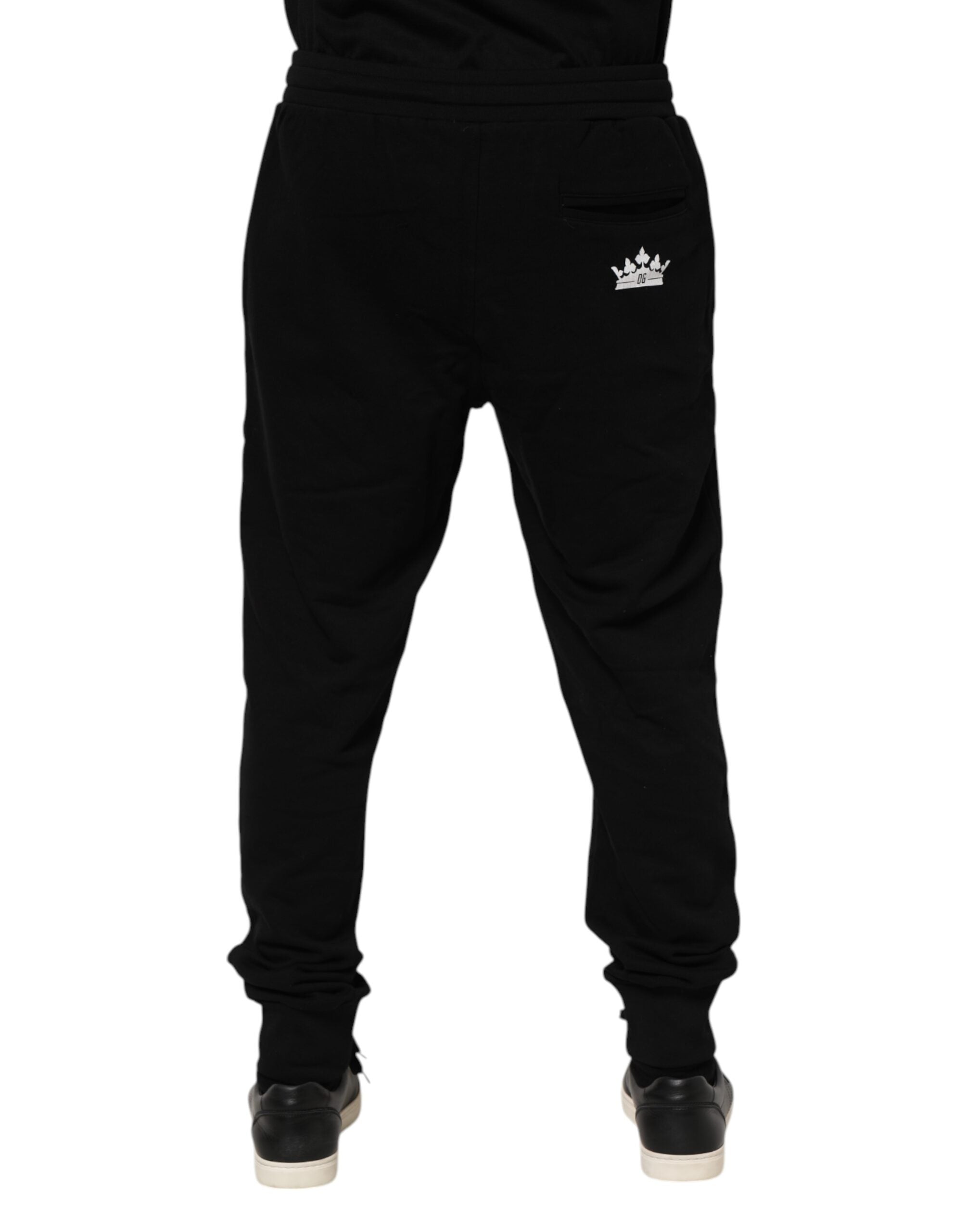 Dolce &amp; Gabbana – Jogginghose mit Krone aus schwarzer Baumwolle