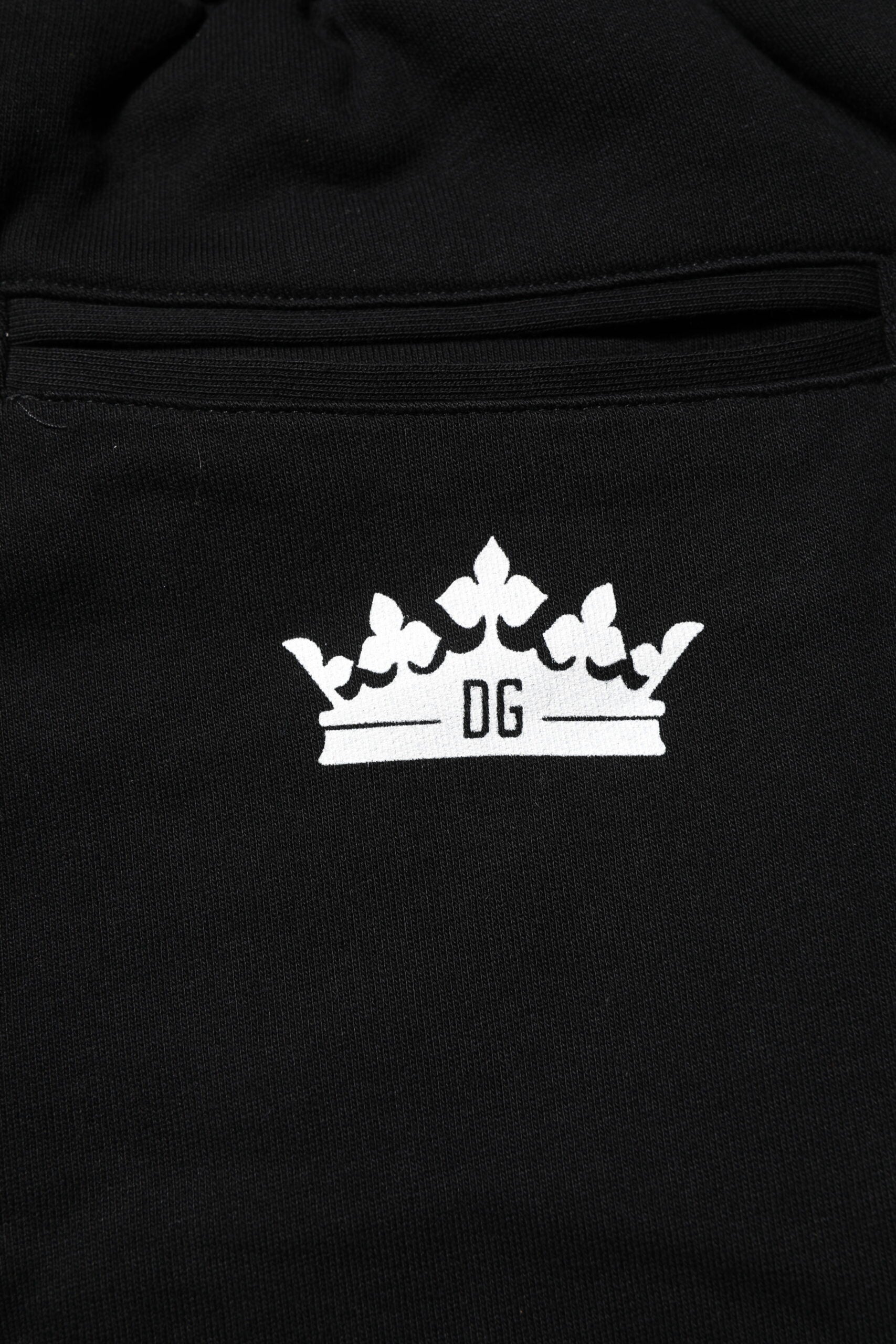 Dolce &amp; Gabbana – Jogginghose mit Krone aus schwarzer Baumwolle