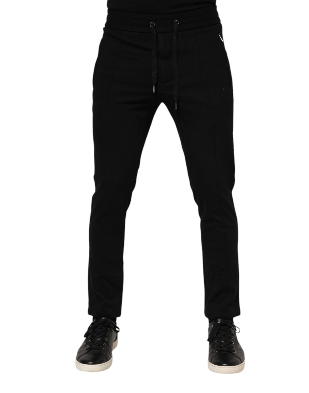 Dolce &amp; Gabbana Schwarze Jogginghose aus Viskose mit Kordelzug für Herren