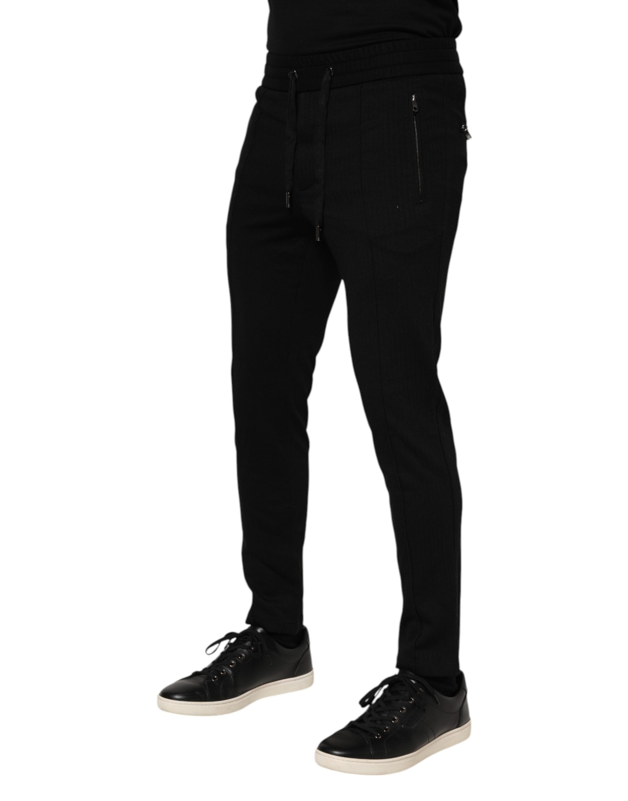 Dolce &amp; Gabbana Schwarze Jogginghose aus Viskose mit Kordelzug für Herren
