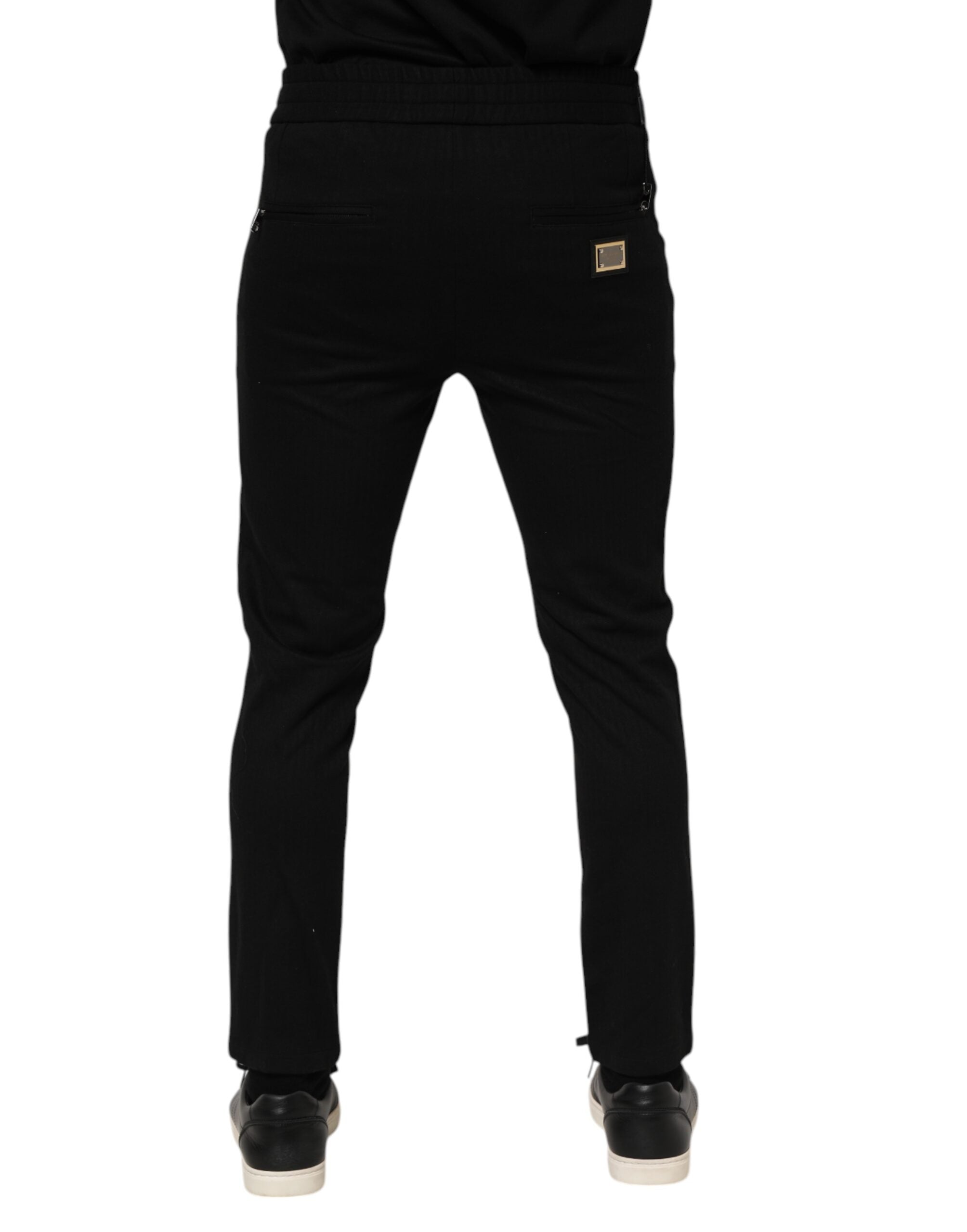 Dolce &amp; Gabbana Schwarze Jogginghose aus Viskose mit Kordelzug für Herren