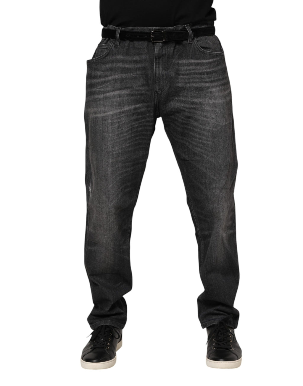 Dolce &amp; Gabbana – Lockere Jeans aus gewaschener Baumwolle in Grau