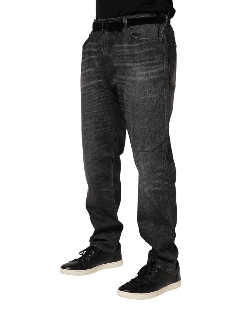 Dolce &amp; Gabbana – Lockere Jeans aus gewaschener Baumwolle in Grau