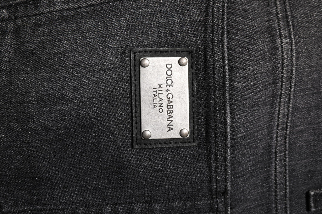 Dolce &amp; Gabbana – Lockere Jeans aus gewaschener Baumwolle in Grau