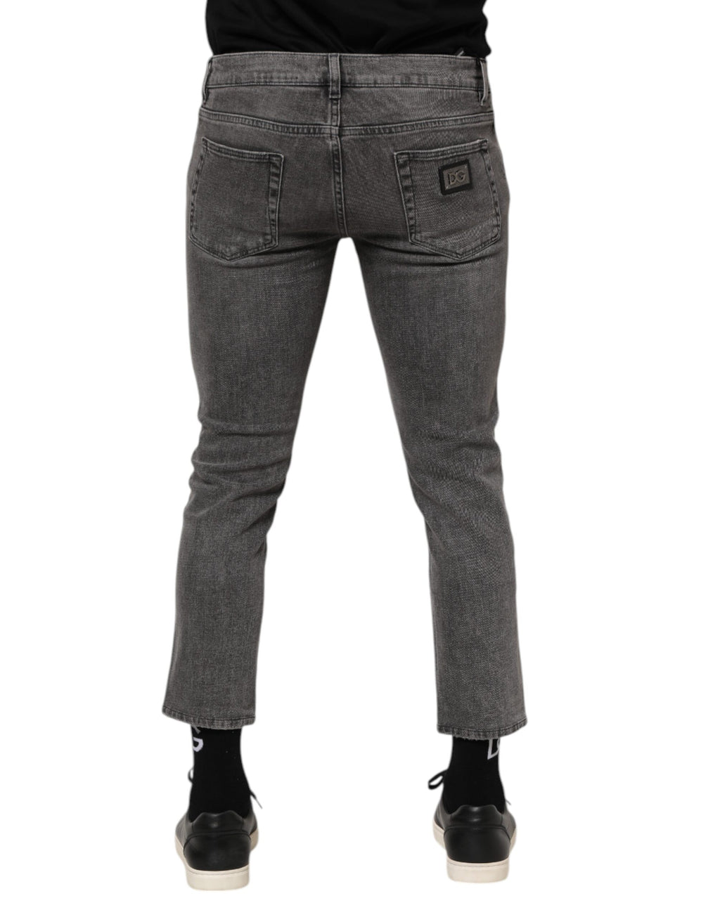 Dolce &amp; Gabbana Graue Jeans mit Logo-Plakette aus Baumwolle für Herren