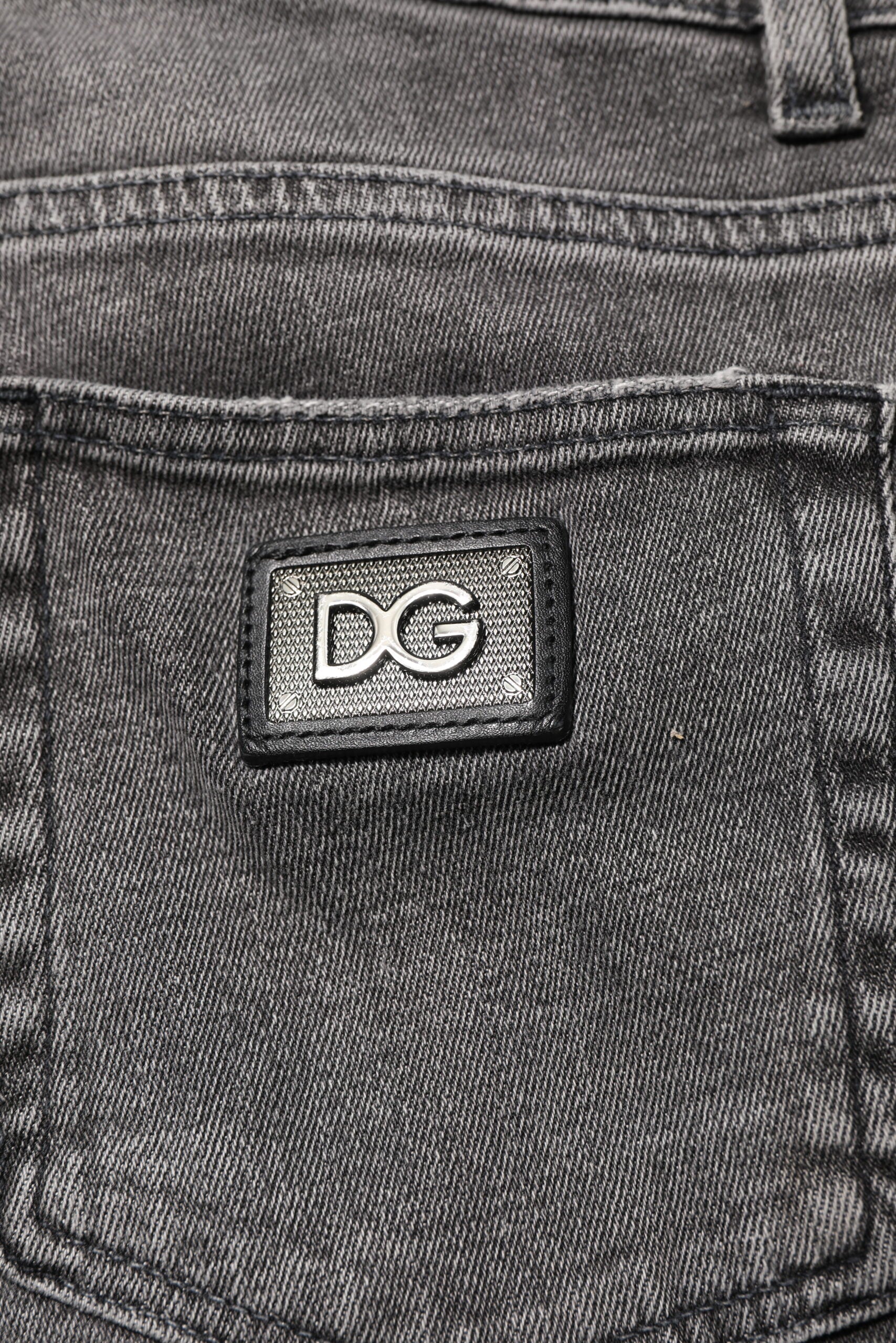 Dolce &amp; Gabbana Graue Jeans mit Logo-Plakette aus Baumwolle für Herren