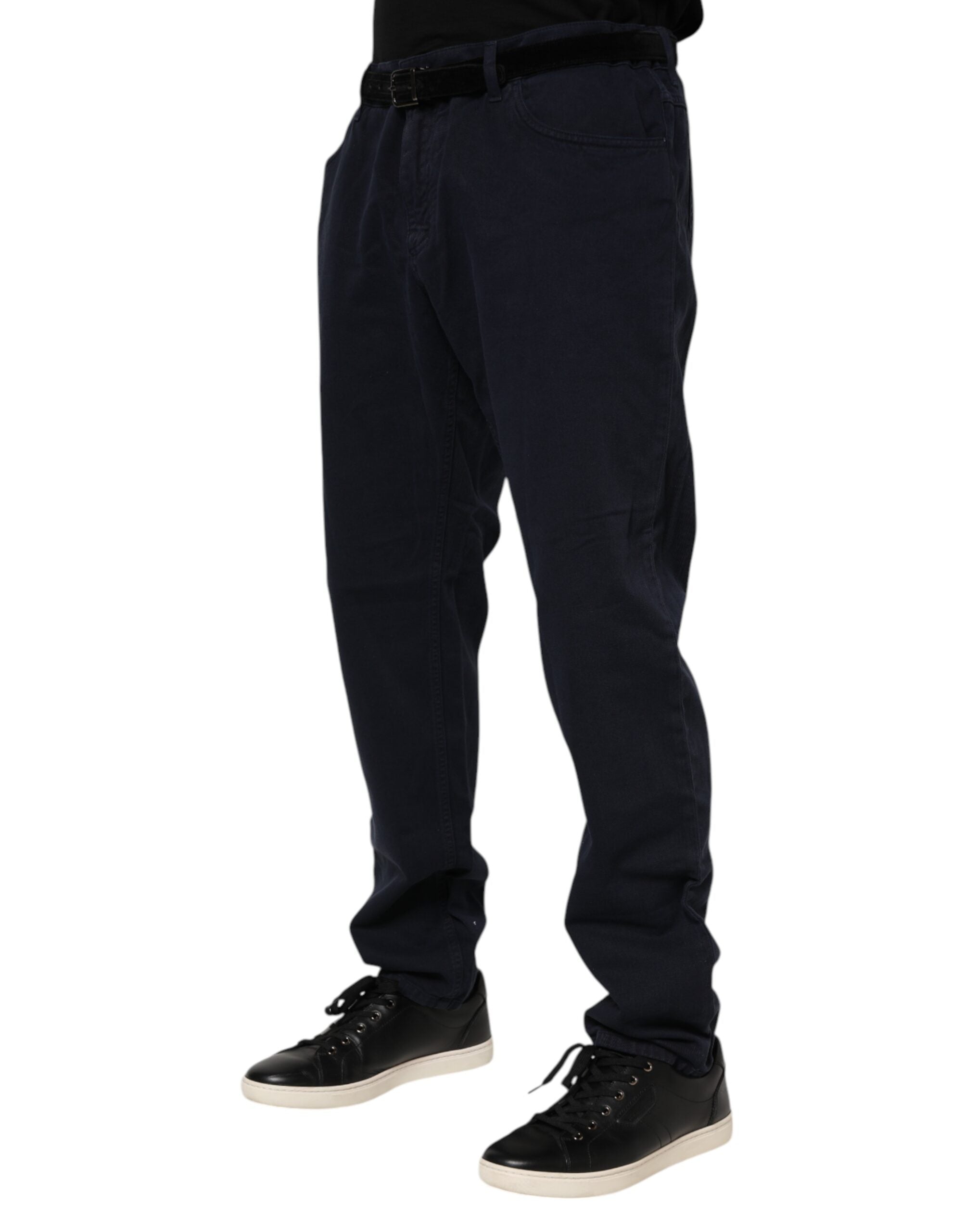 Dolce &amp; Gabbana Schwarze, konische Jeans aus Baumwolle