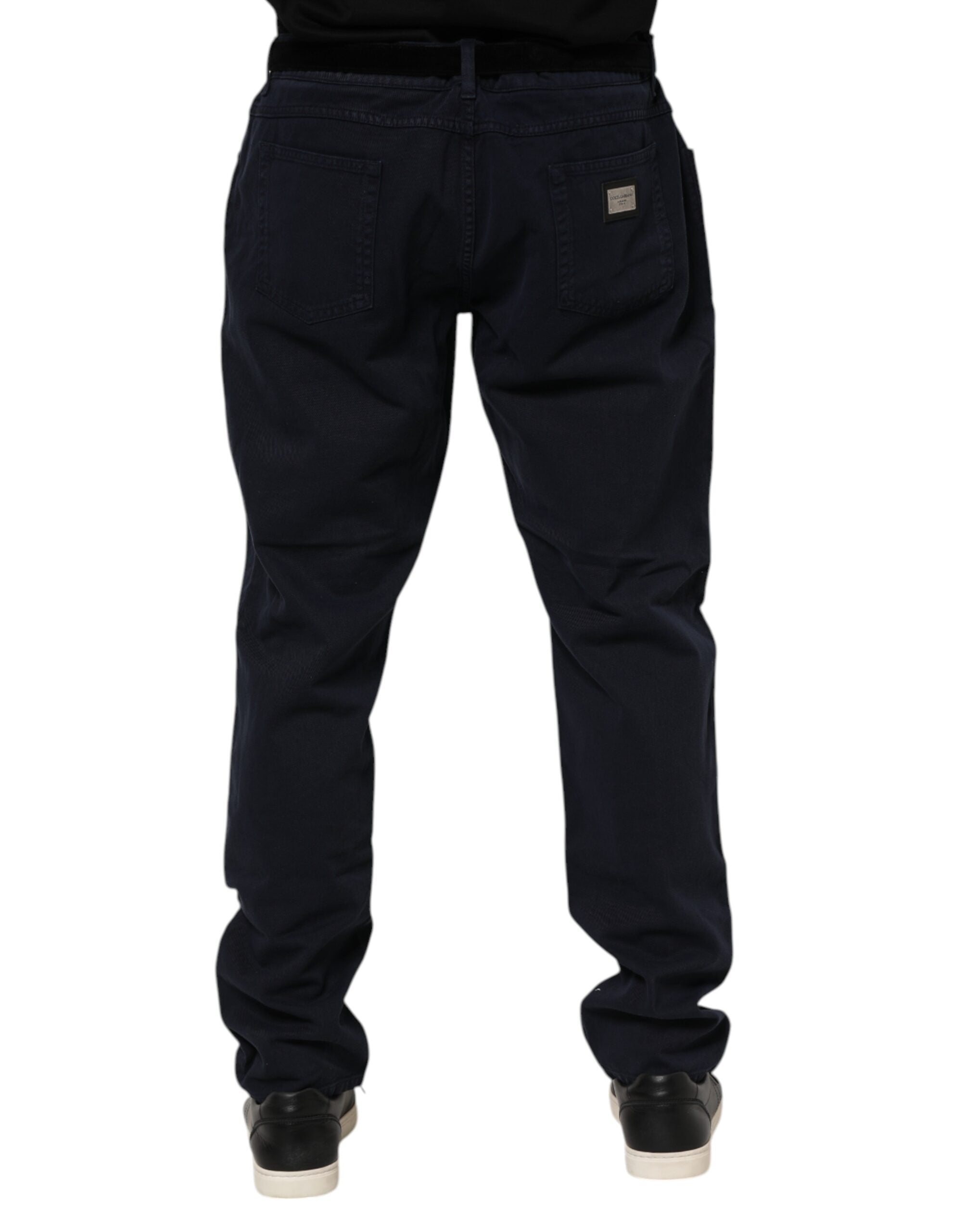 Dolce &amp; Gabbana Schwarze, konische Jeans aus Baumwolle