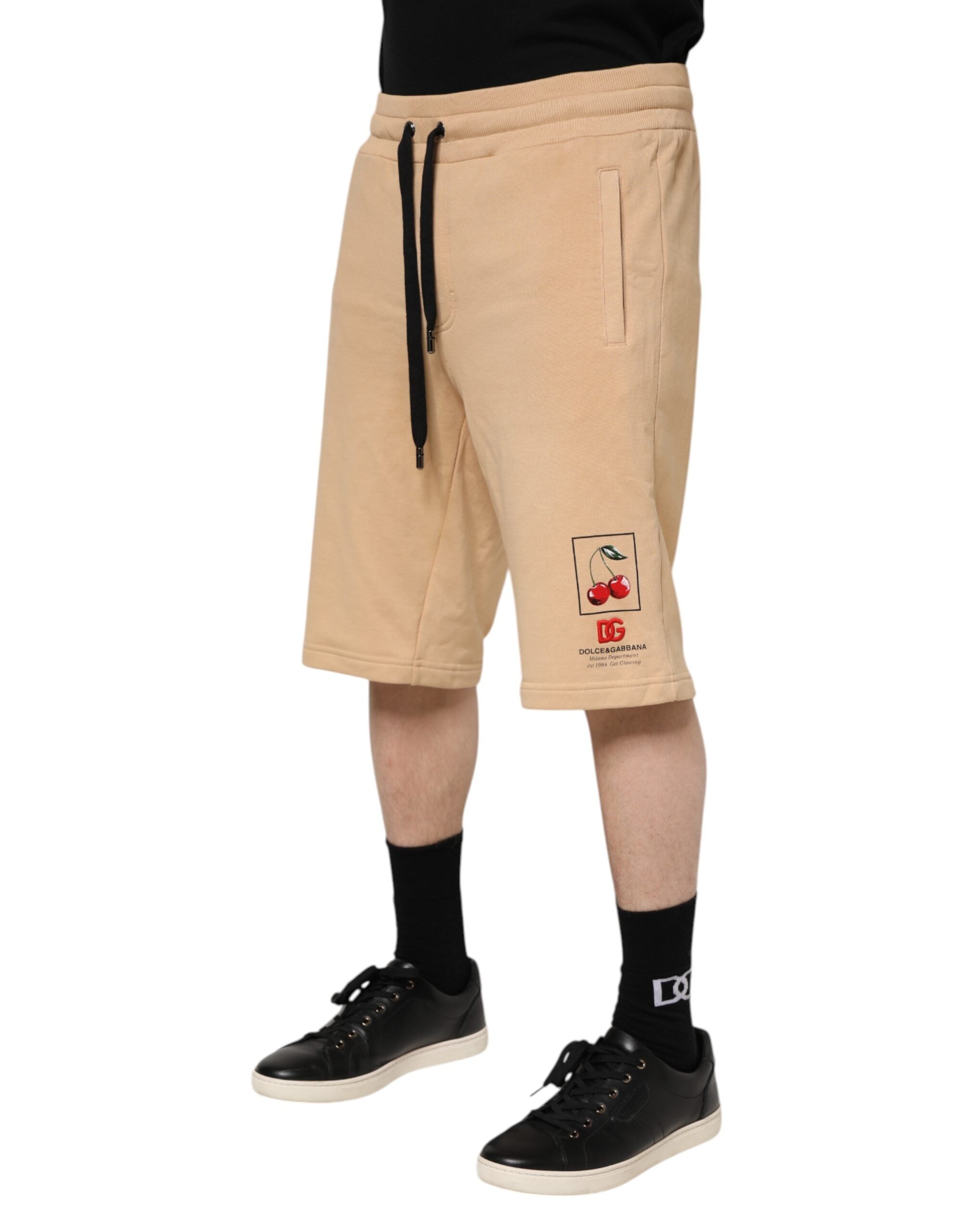 Dolce &amp; Gabbana Gelbe Baumwolle Herren Bermuda Sweatshorts Shorts