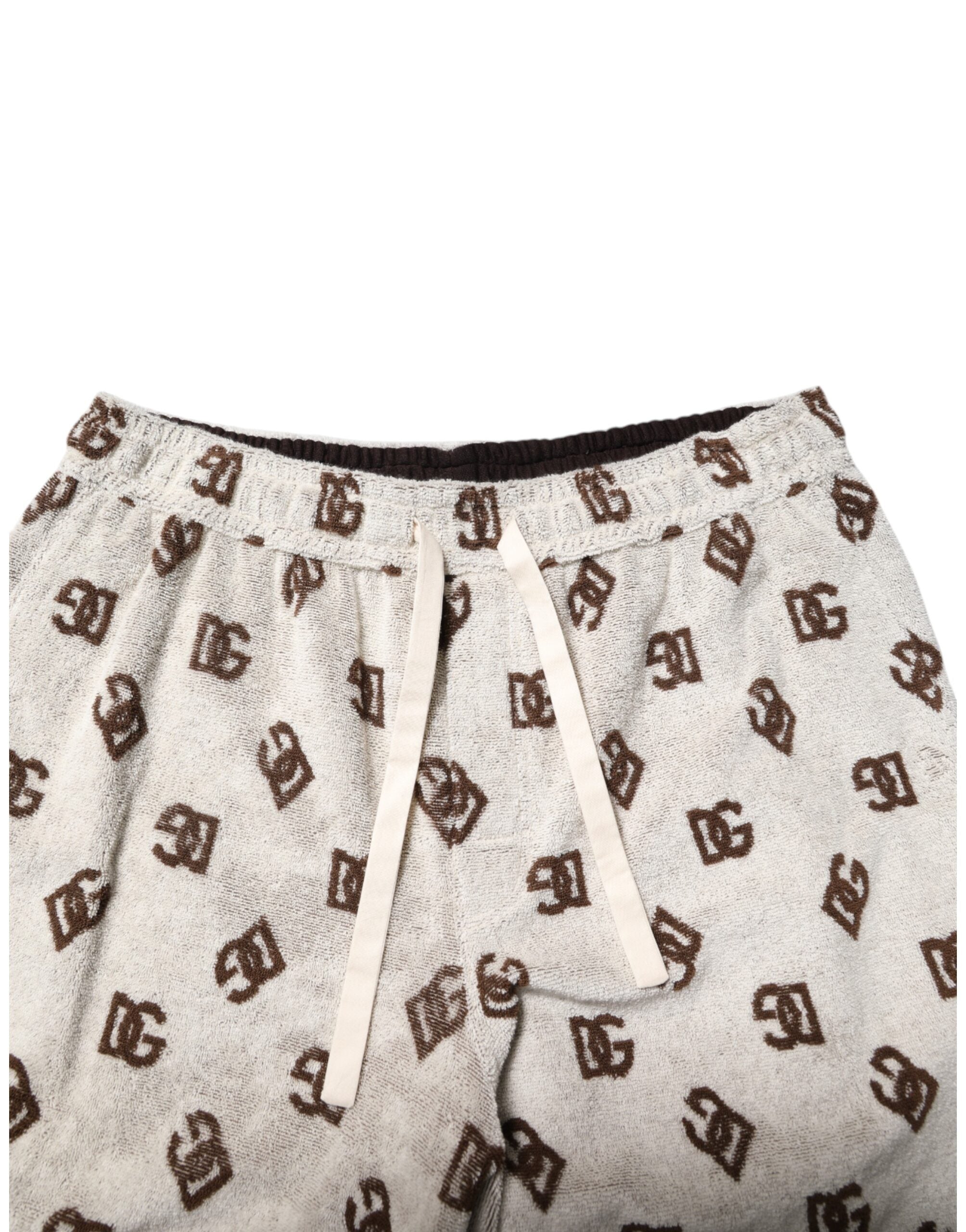 Dolce &amp; Gabbana – Bermudashorts aus weißer Baumwolle mit DG Mania-Print für Herren