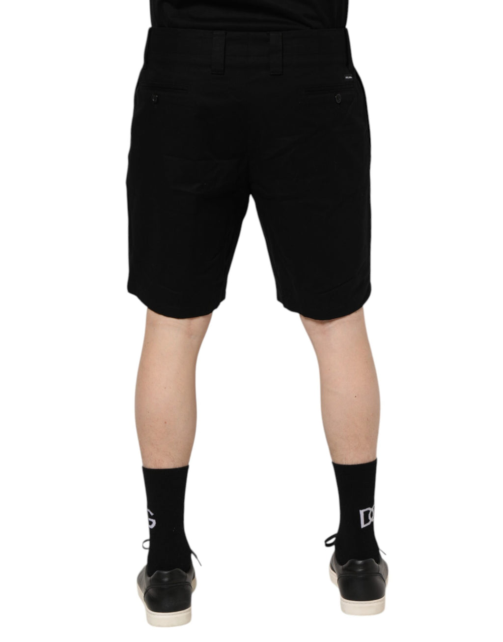 Dolce &amp; Gabbana – Knielange Bermudashorts aus schwarzer Baumwolle für Herren