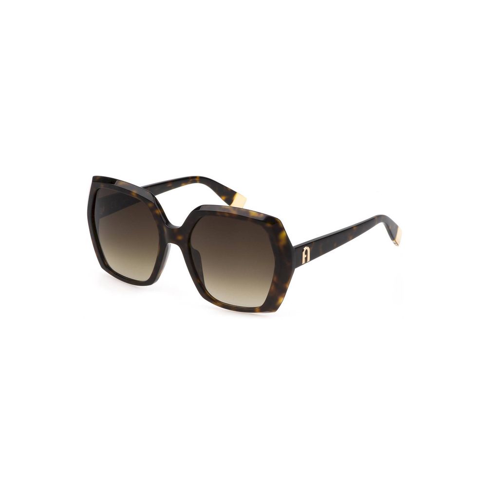 Furla – Braune Sonnenbrille aus Kalbshaar
