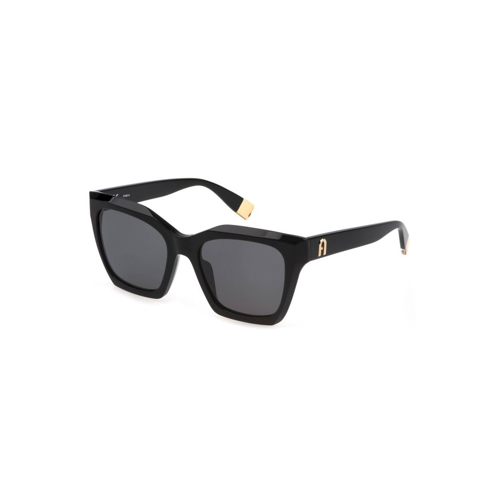 Furla – Schwarze Sonnenbrille aus Kalbshaar