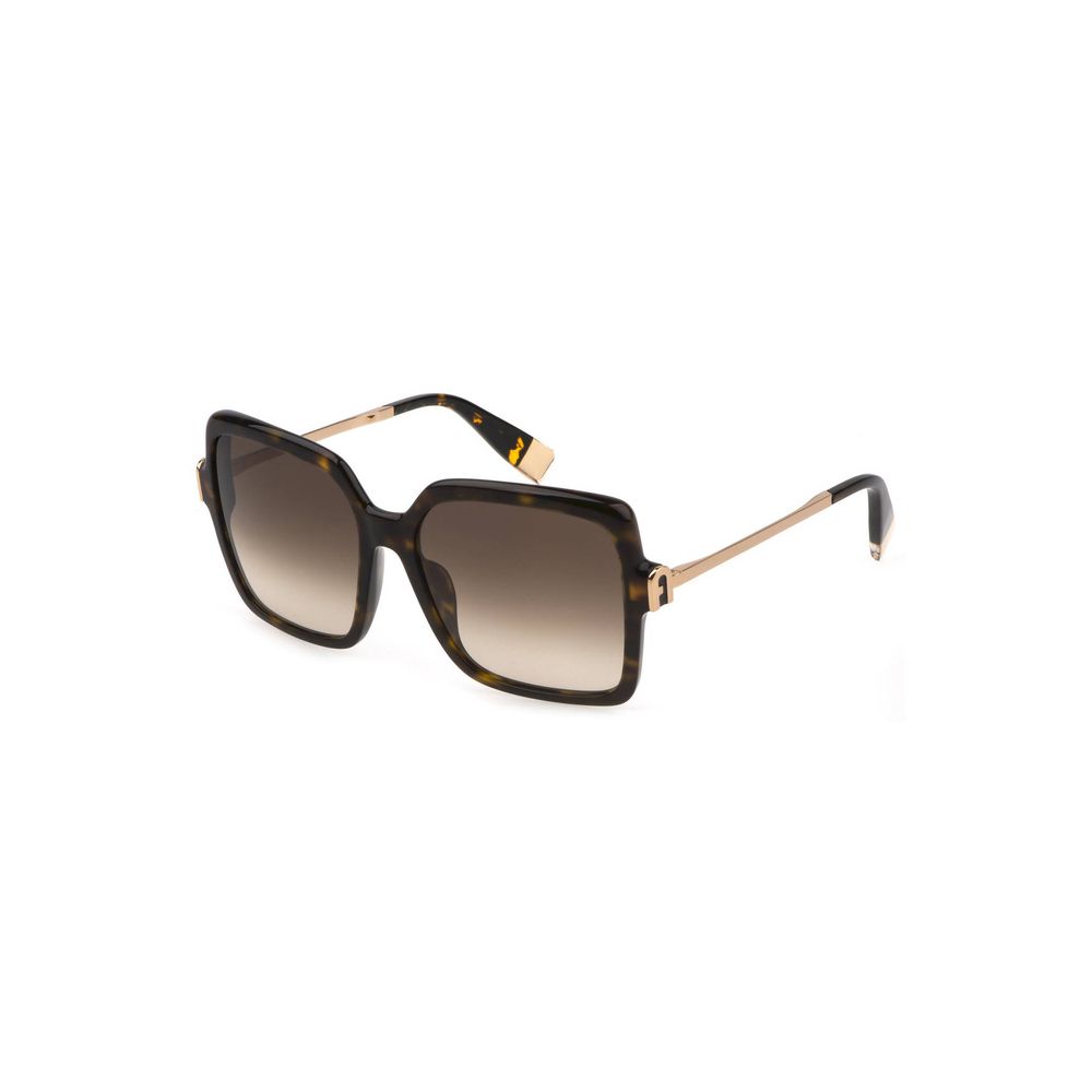 Furla – Braune Sonnenbrille aus Kalbshaar