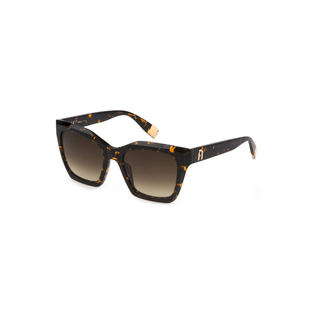 Furla – Braune Sonnenbrille aus Kalbshaar