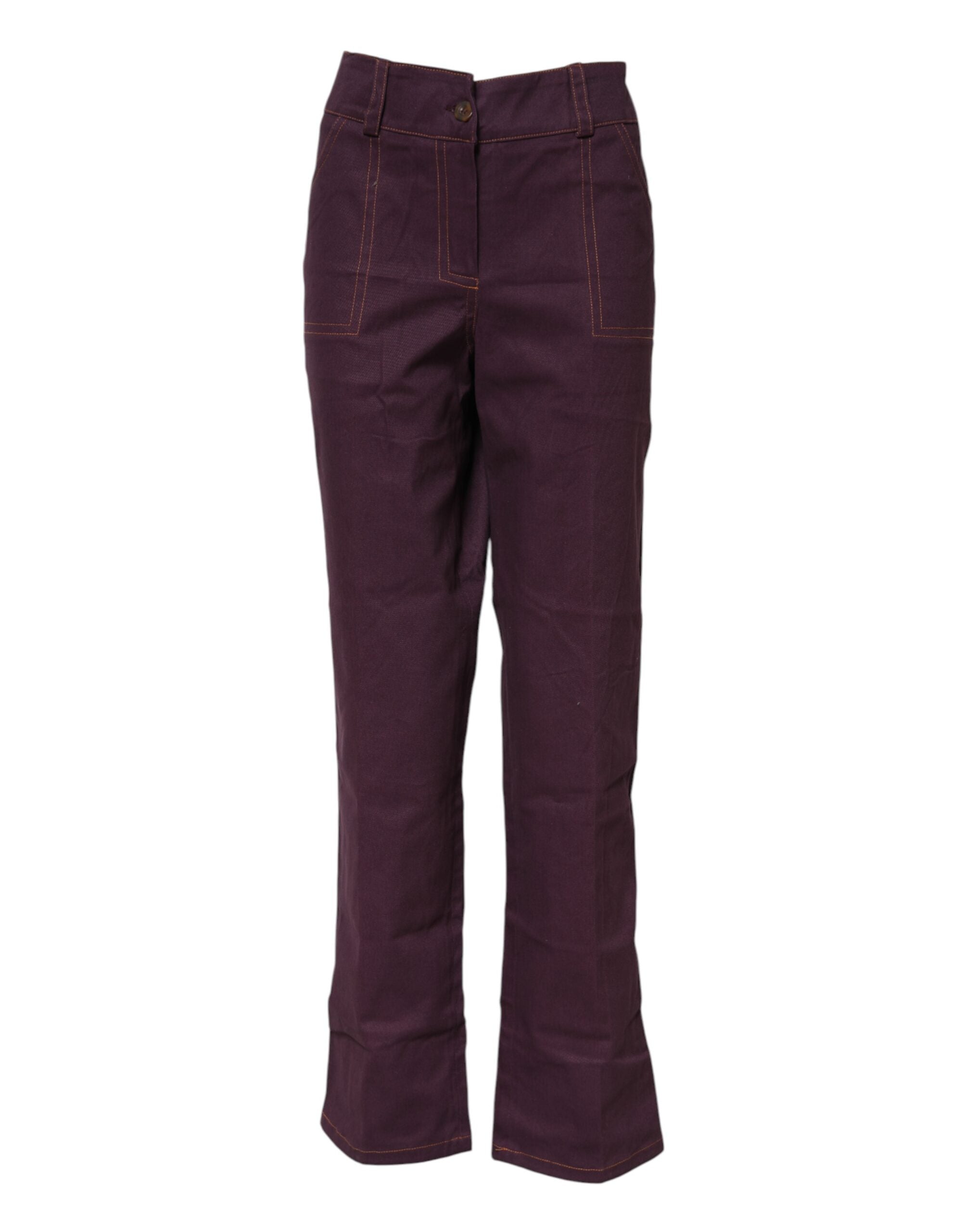 BENCIVENGA Lila hoch taillierte Karottenhose