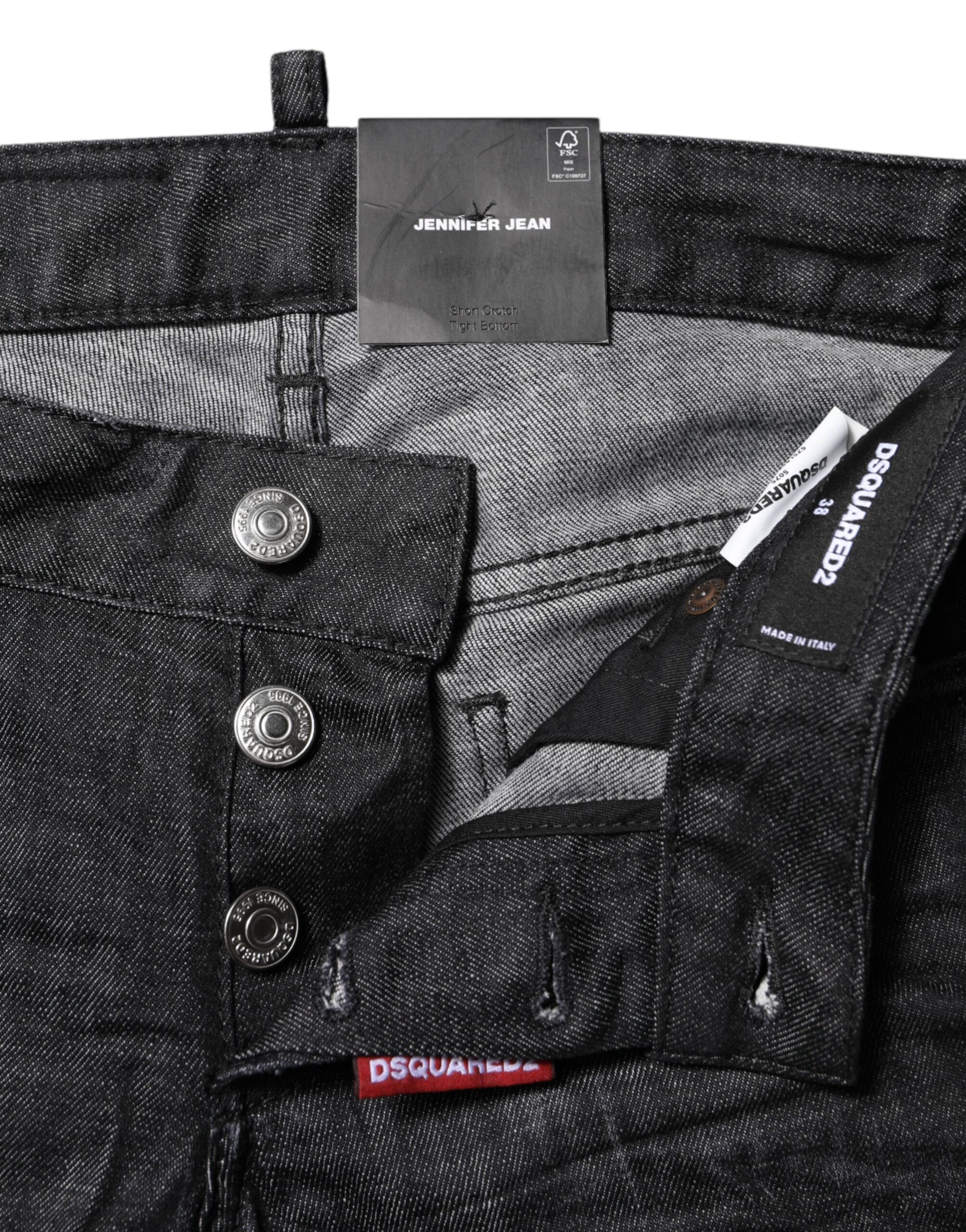 Dsquared² – Schwarze Skinny-Jeans aus Baumwolle mit niedriger Taille