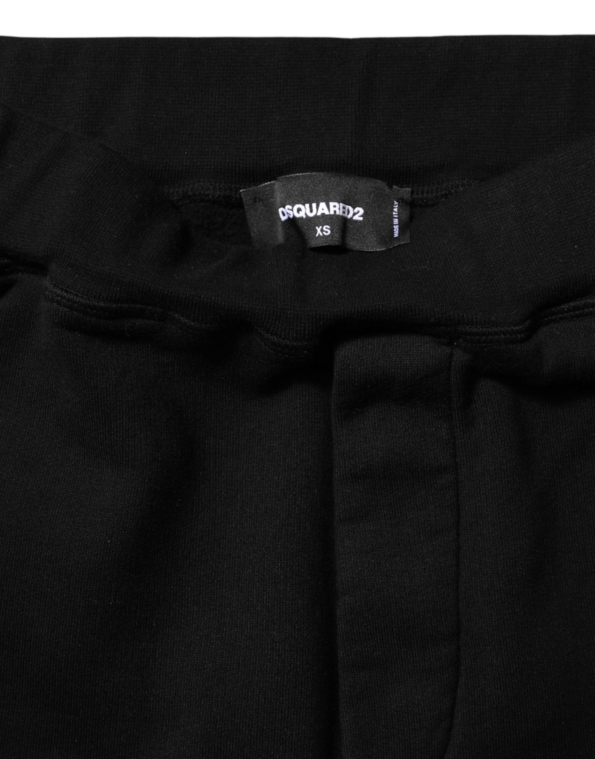 Dsquared² – Jogginghose aus Baumwolle in Schwarz und Rot mit geradem Schnitt