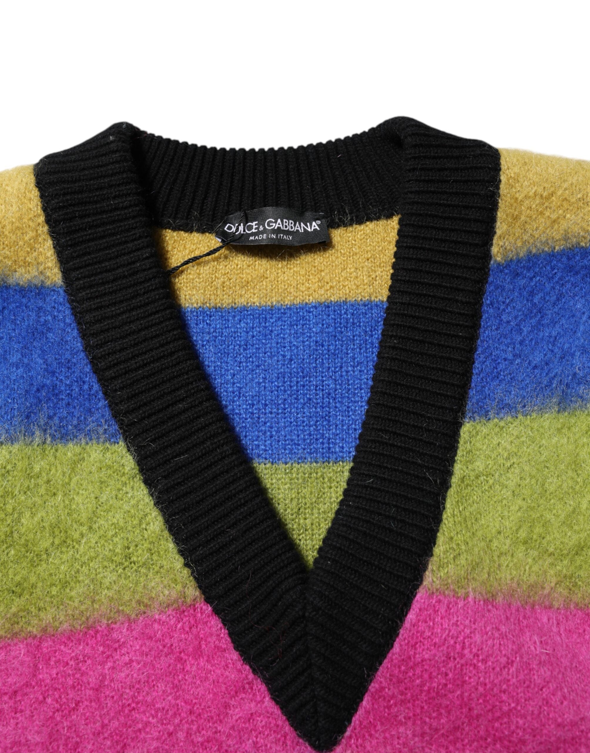 Dolce &amp; Gabbana – Mehrfarbiger Pullover mit Glitch-Design