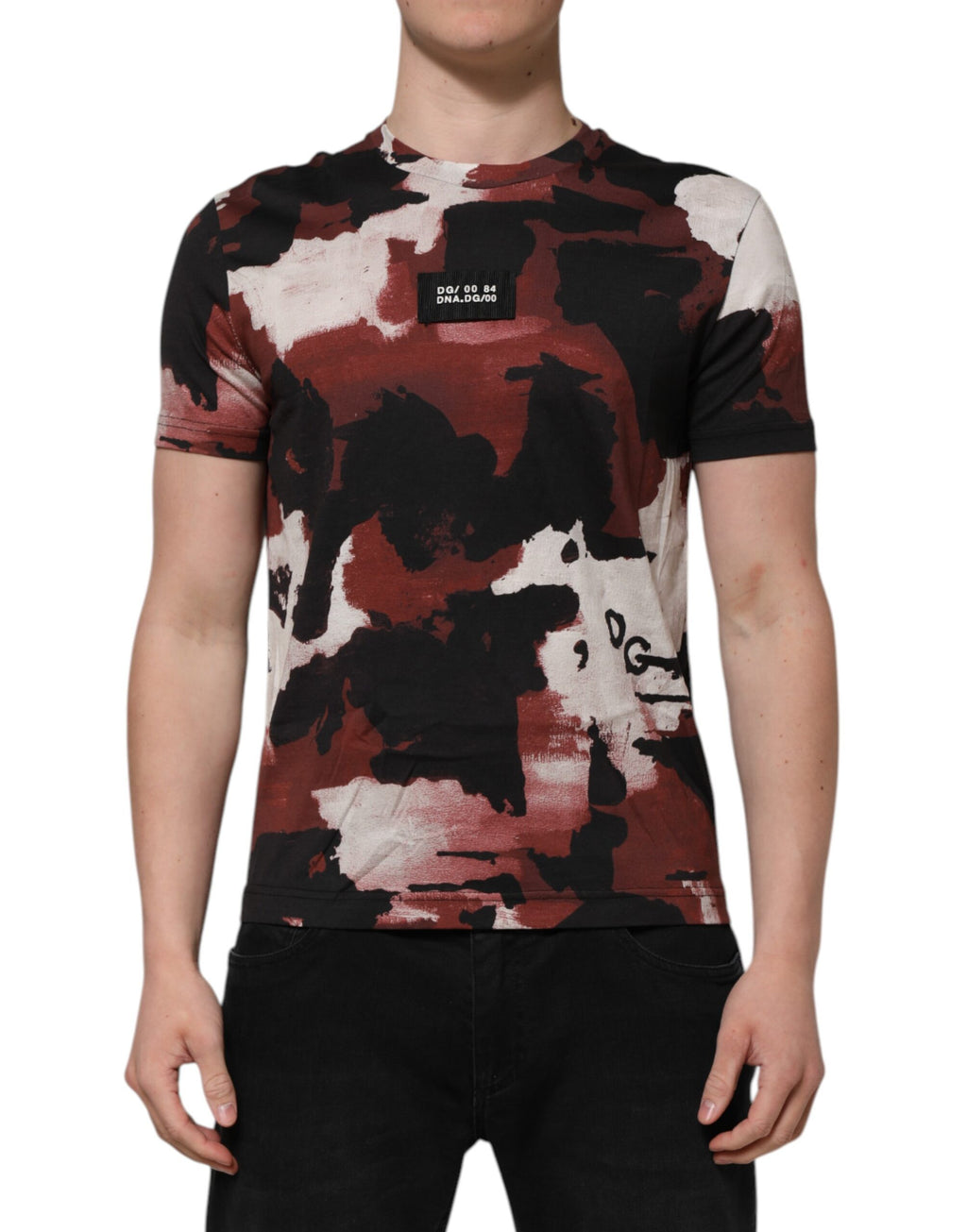 Dolce &amp; Gabbana Mehrfarbiges Camouflage-T-Shirt für Herren mit Rundhalsausschnitt