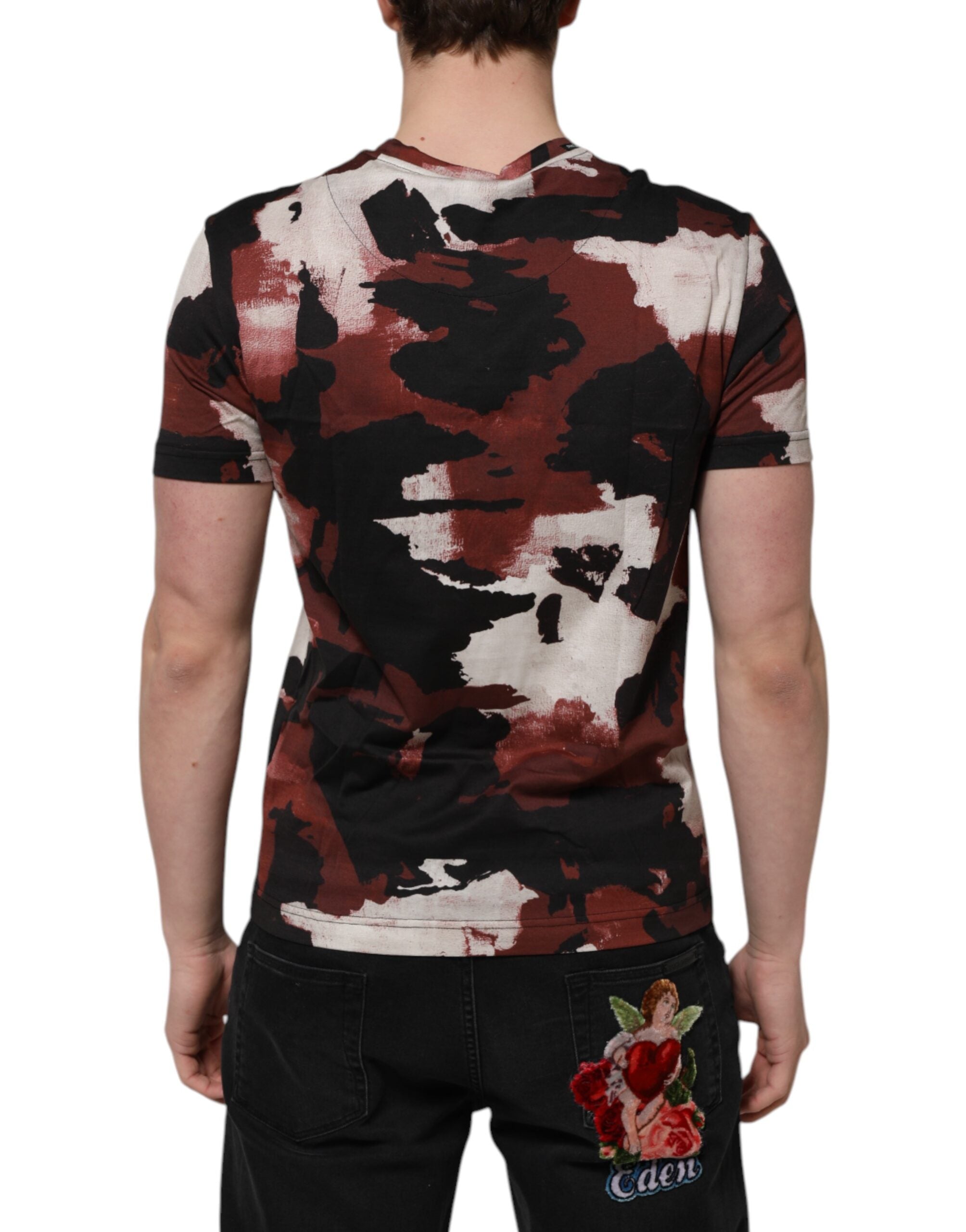 Dolce &amp; Gabbana Mehrfarbiges Camouflage-T-Shirt für Herren mit Rundhalsausschnitt