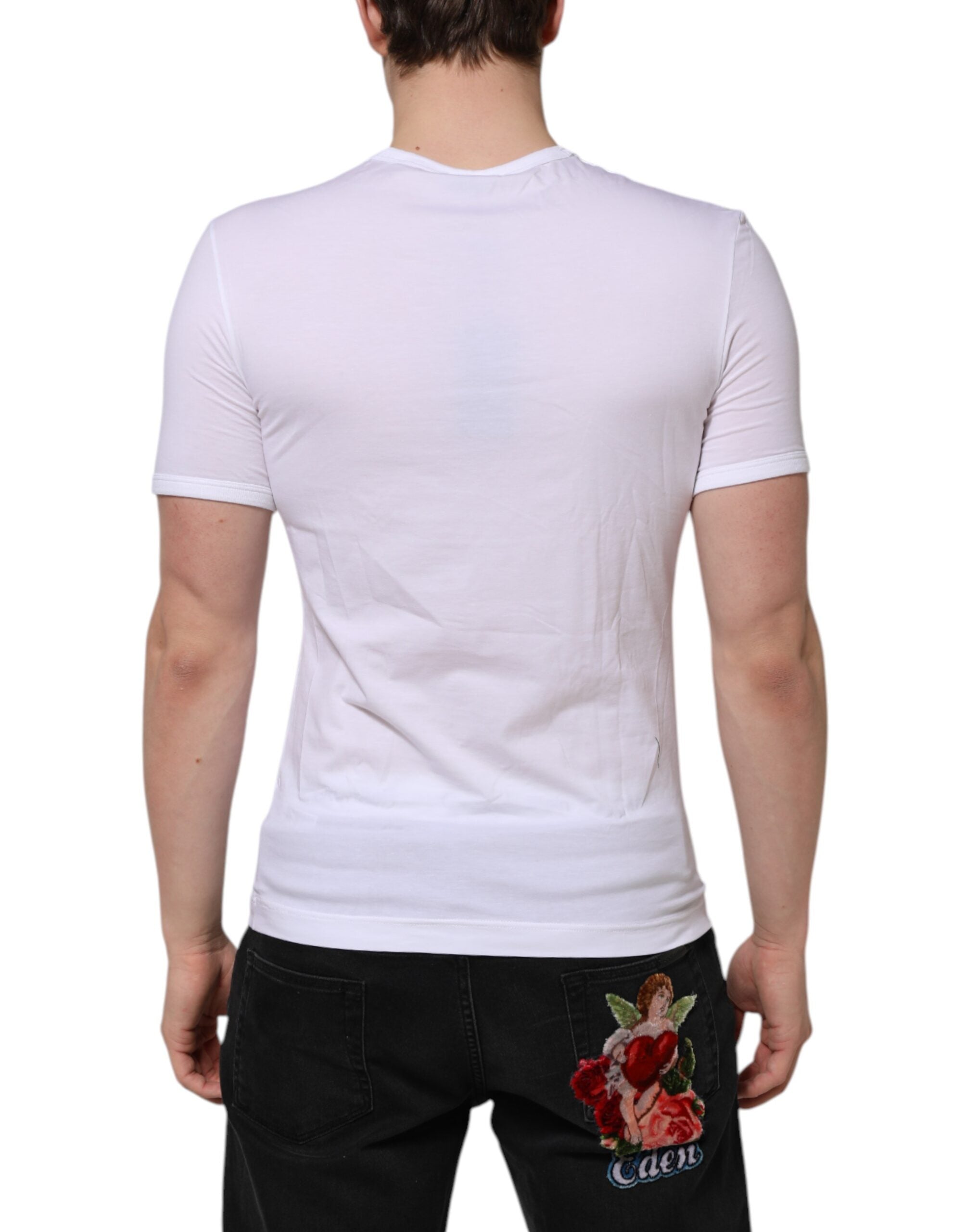 Dolce &amp; Gabbana – Weißes Unterwäsche-T-Shirt mit kurzen Ärmeln und V-Ausschnitt