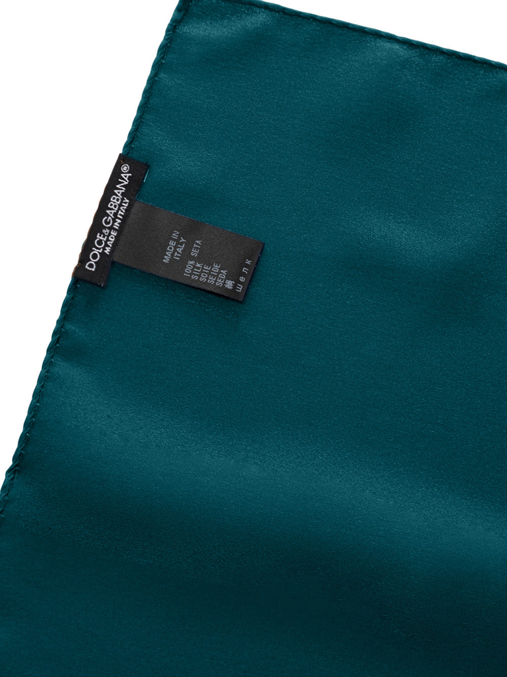 Dolce & Gabbana Teal Silk Pocket Square – 32x32cm Verde petrolio – Siebentaschen