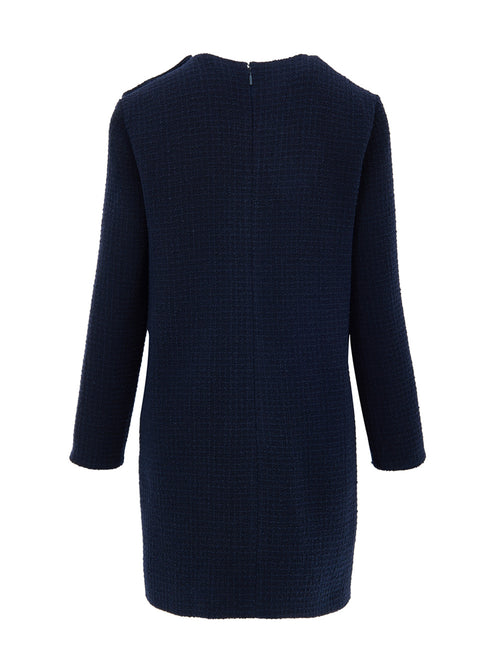 Gucci Blue Bouclé Midi Dress with Logo Buttons – Women – Siebentaschen