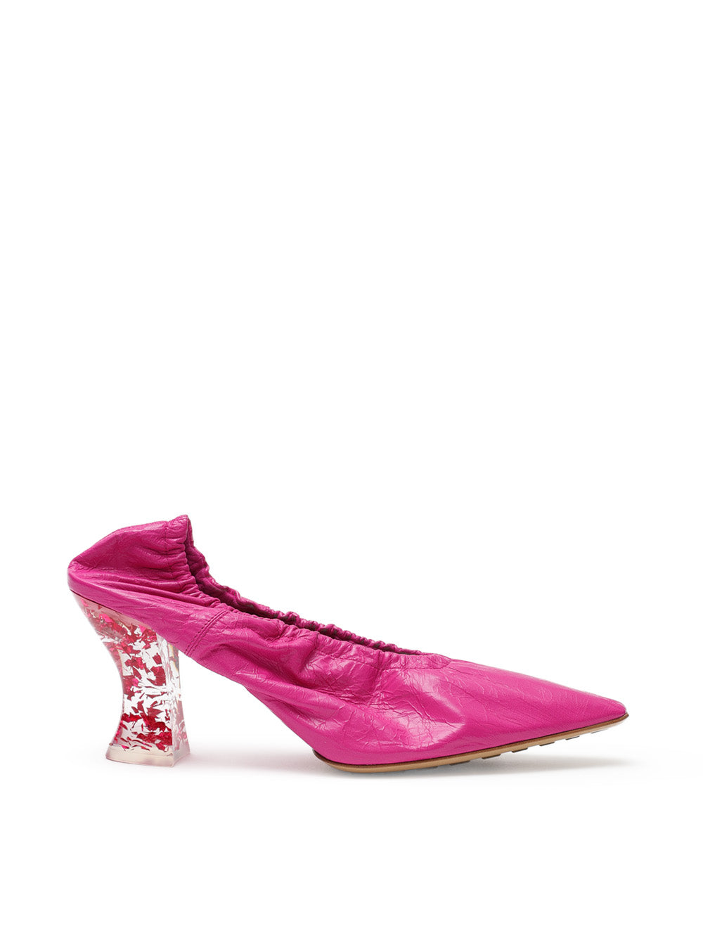 Bottega Veneta Almond Pump in Fuchsia Leather
