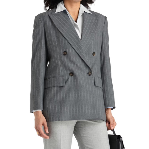 Brunello Cucinelli Pinstriped Wool Blazer
