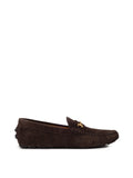Bally Men's Brown Suede Loafers with Gold Logo – Siebentaschen