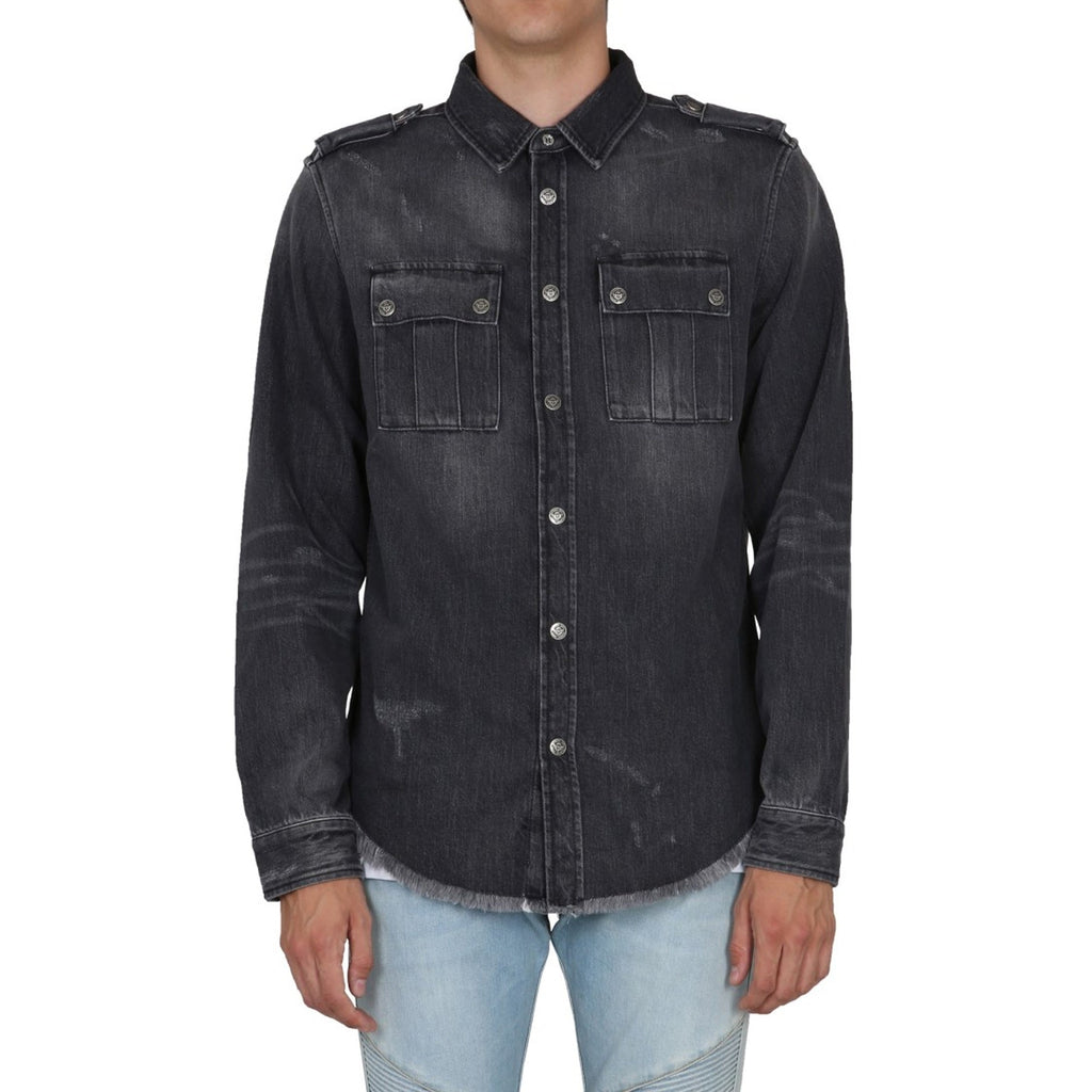 Balmain Baumwoll-Jeanshemd