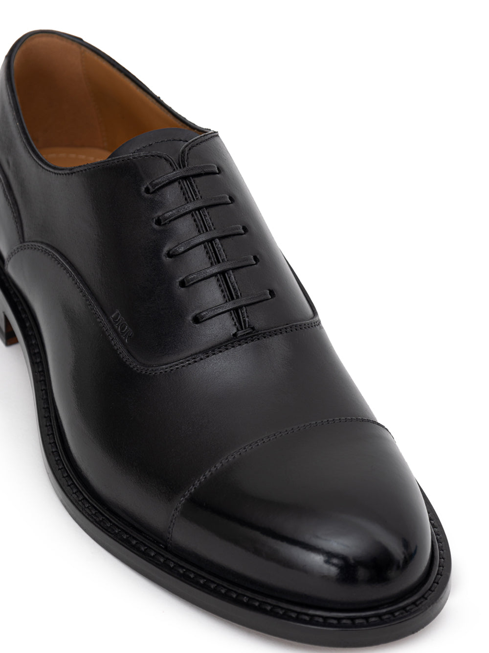 Dior Black Leather Lace-Up Oxford Loafer