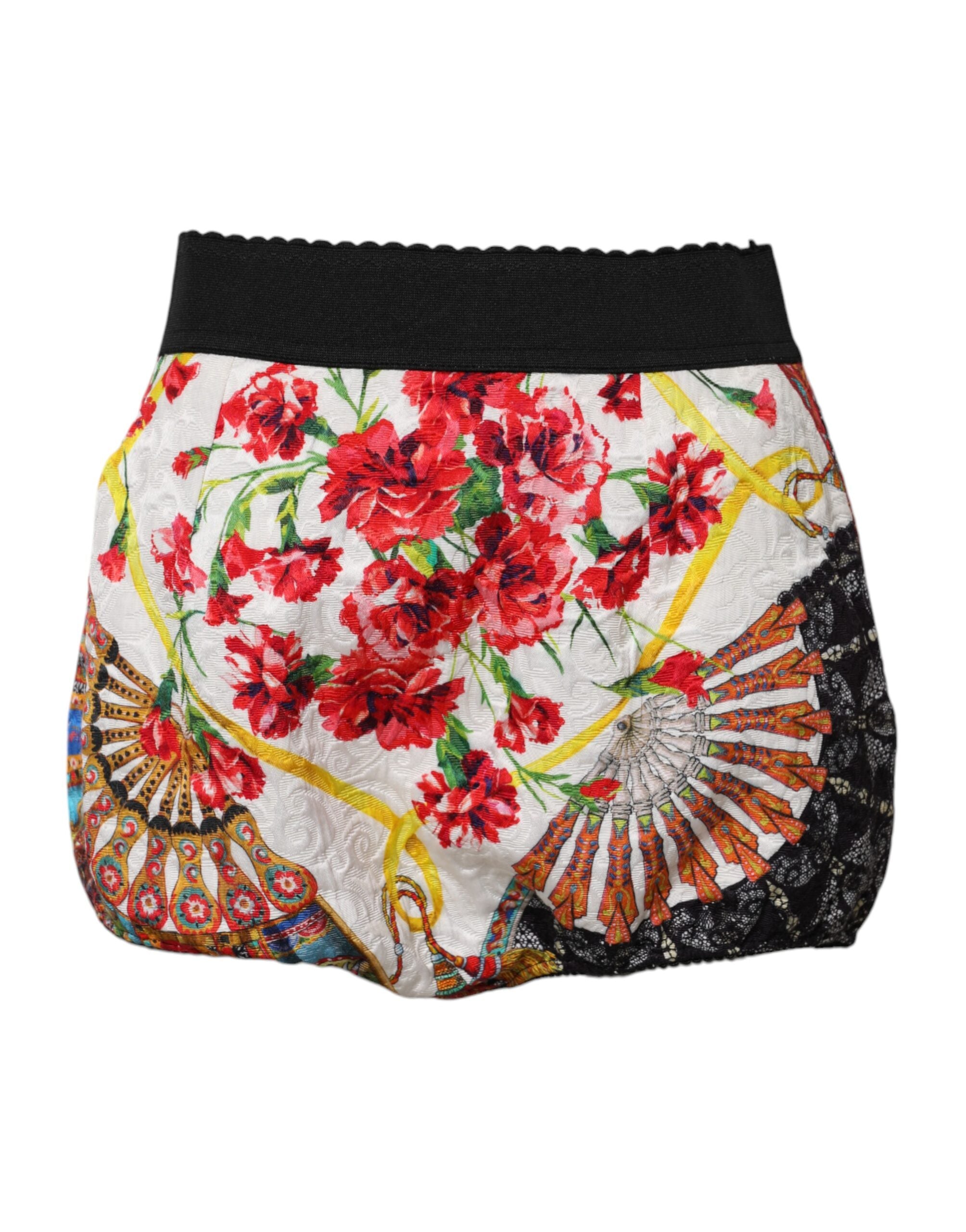 Dolce &amp; Gabbana Hotpants mit mehrfarbigem Blumenmuster und hoher Taille