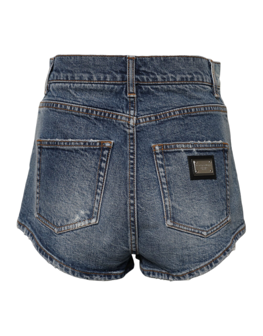 Dolce &amp; Gabbana – Blaue Hotpants-Shorts aus zerfetztem Denim