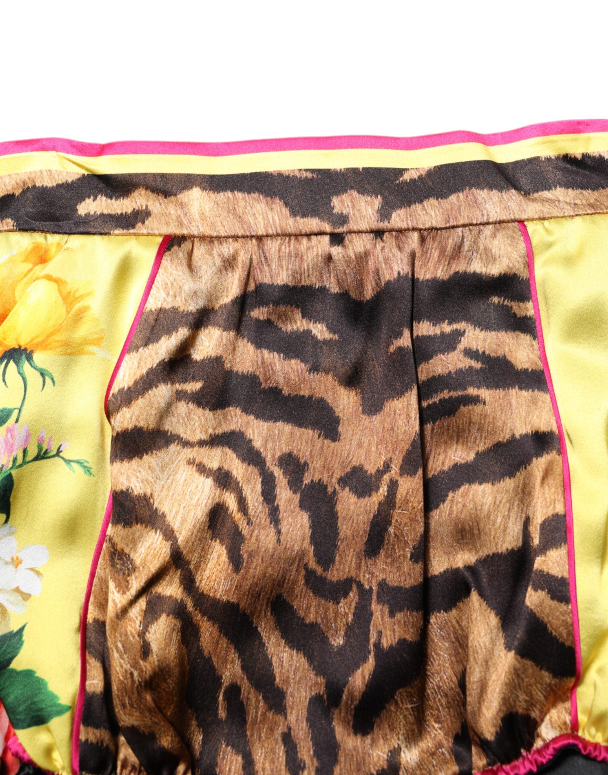 Dolce &amp; Gabbana Hotpants mit mehrfarbigem Blumenmuster und hoher Taille