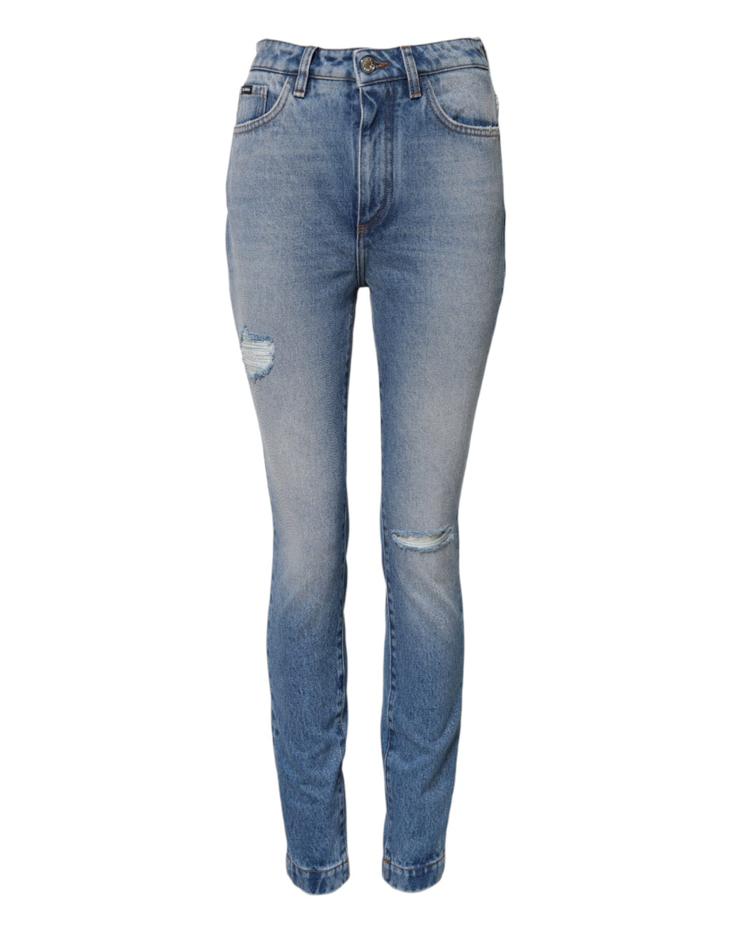 Dolce &amp; Gabbana – Blau verwaschene Skinny-Jeans mit hoher Taille