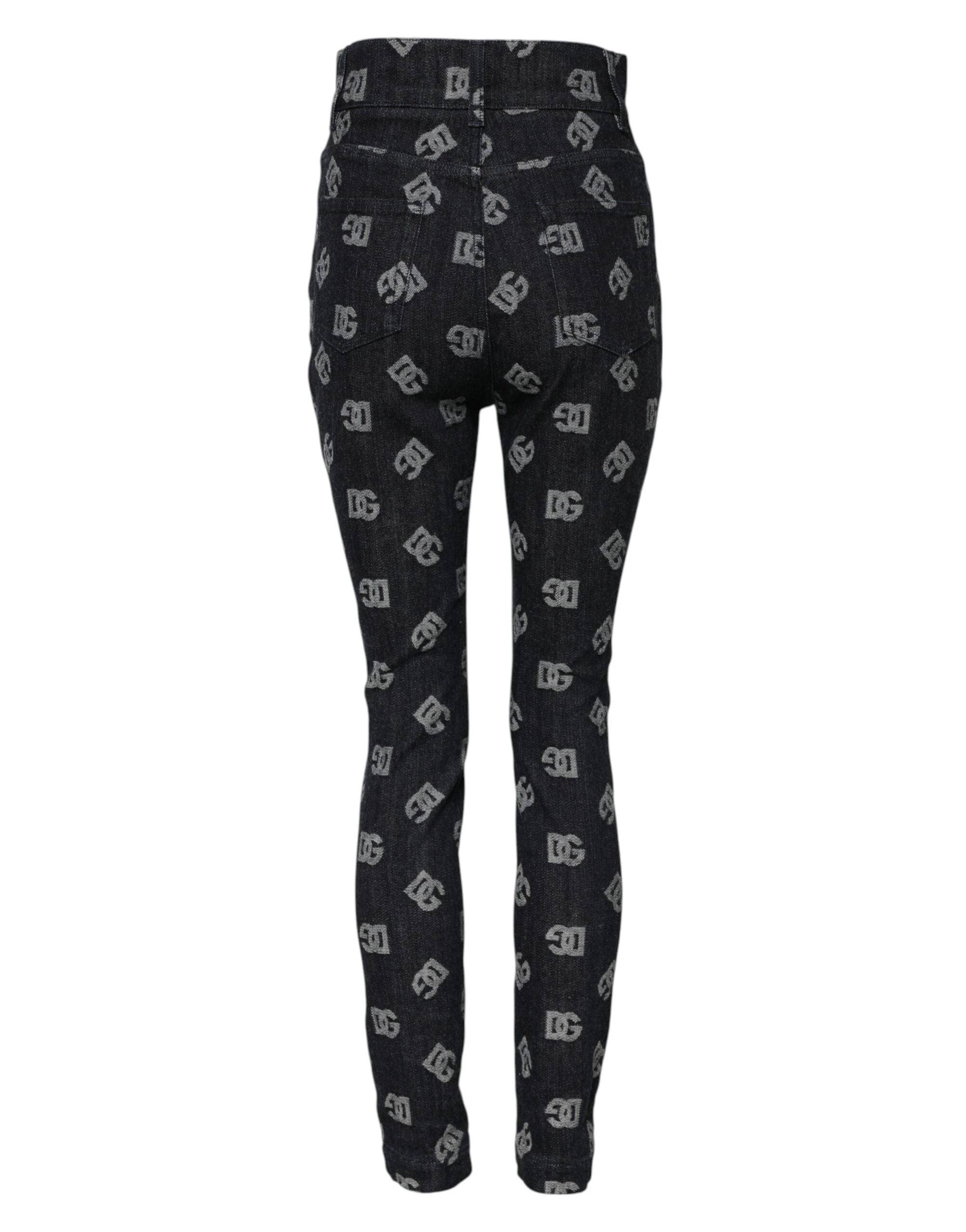 Dolce & Gabbana Black DG Logo High Waist Skinny Denim Jeans