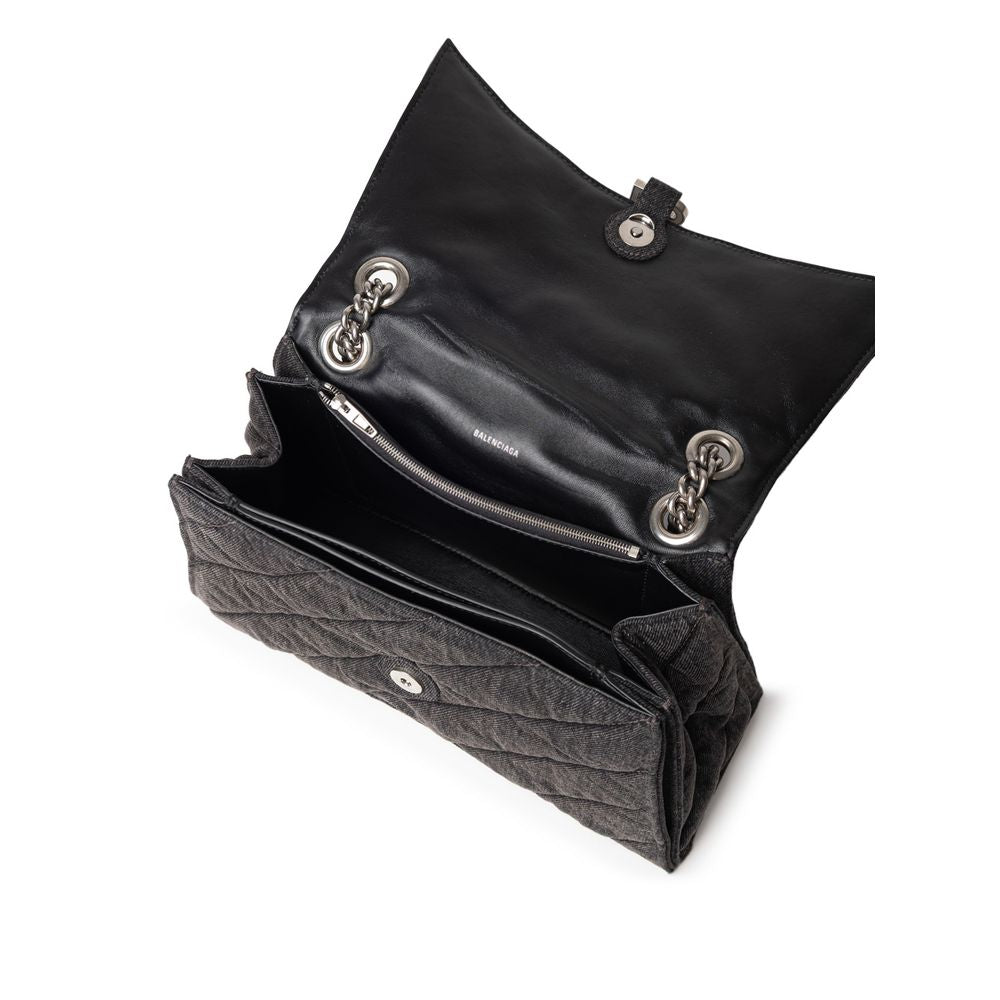 Balenciaga Schwarzes T-Shirt aus Stoff und Leder