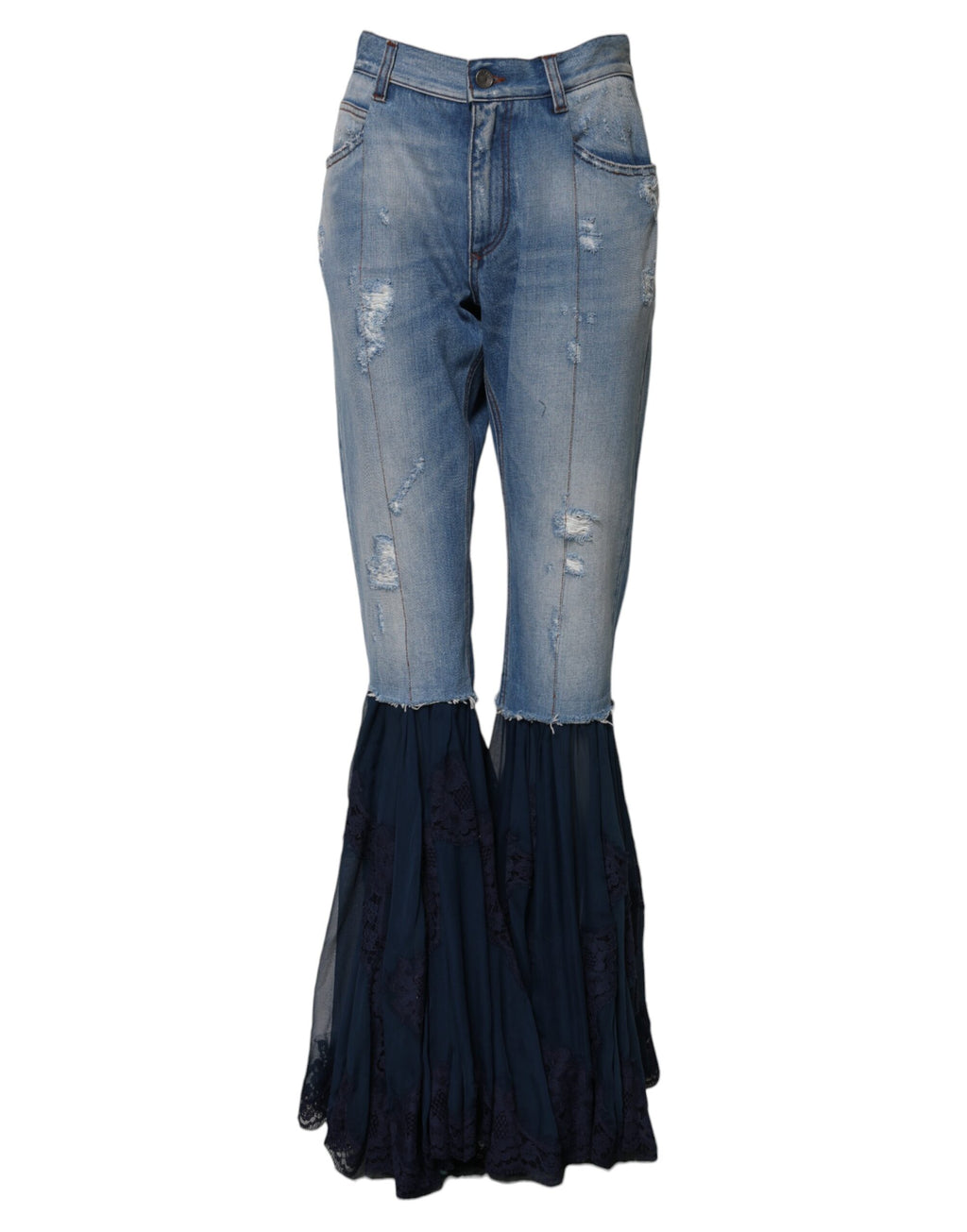 Dolce &amp; Gabbana – Blaue Schlagjeans aus Baumwolle mit hoher Taille 